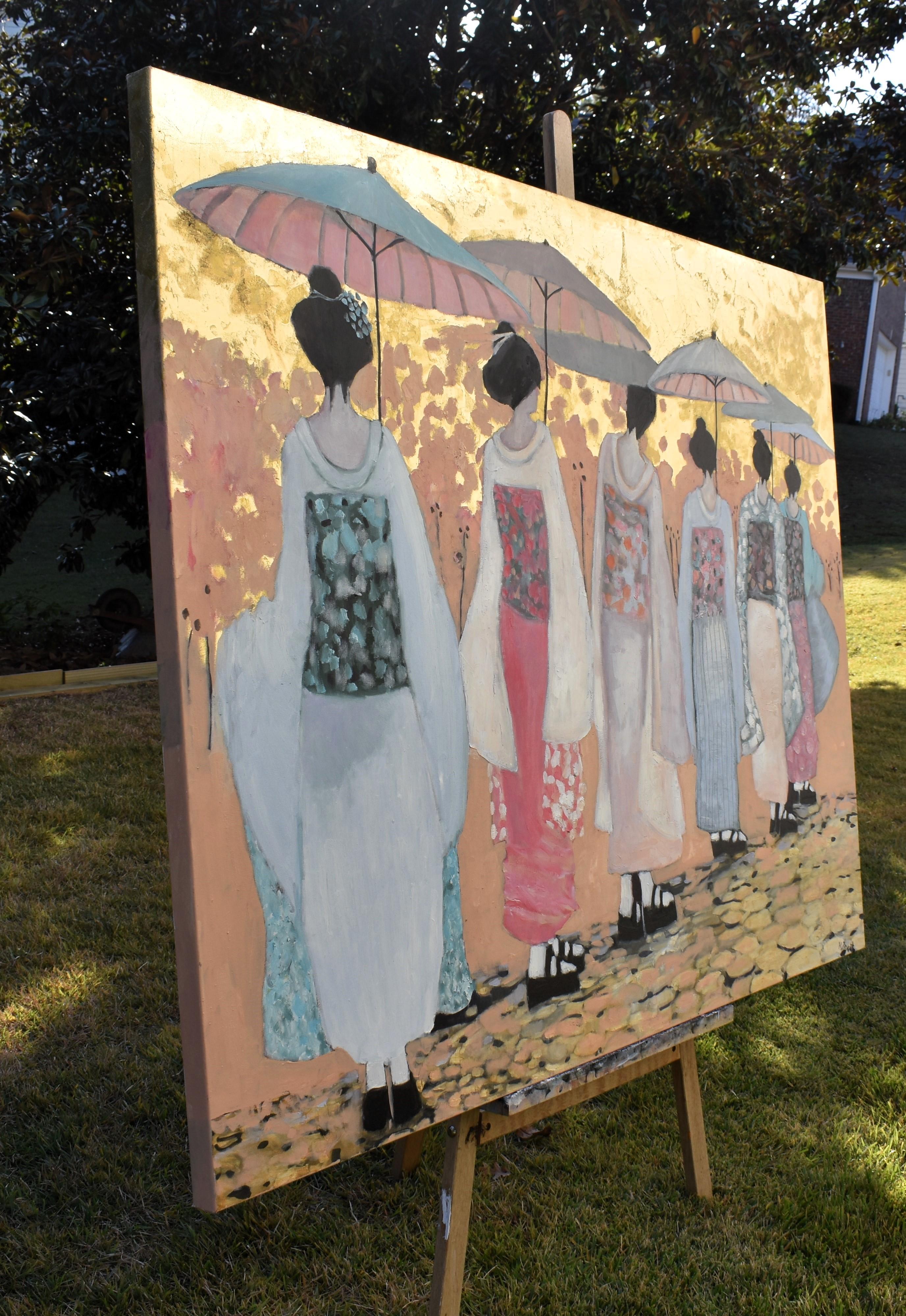 <p>Artist Comments<br>Artist Mary Pratt paints women parading with parasols, each unique in their own way. 