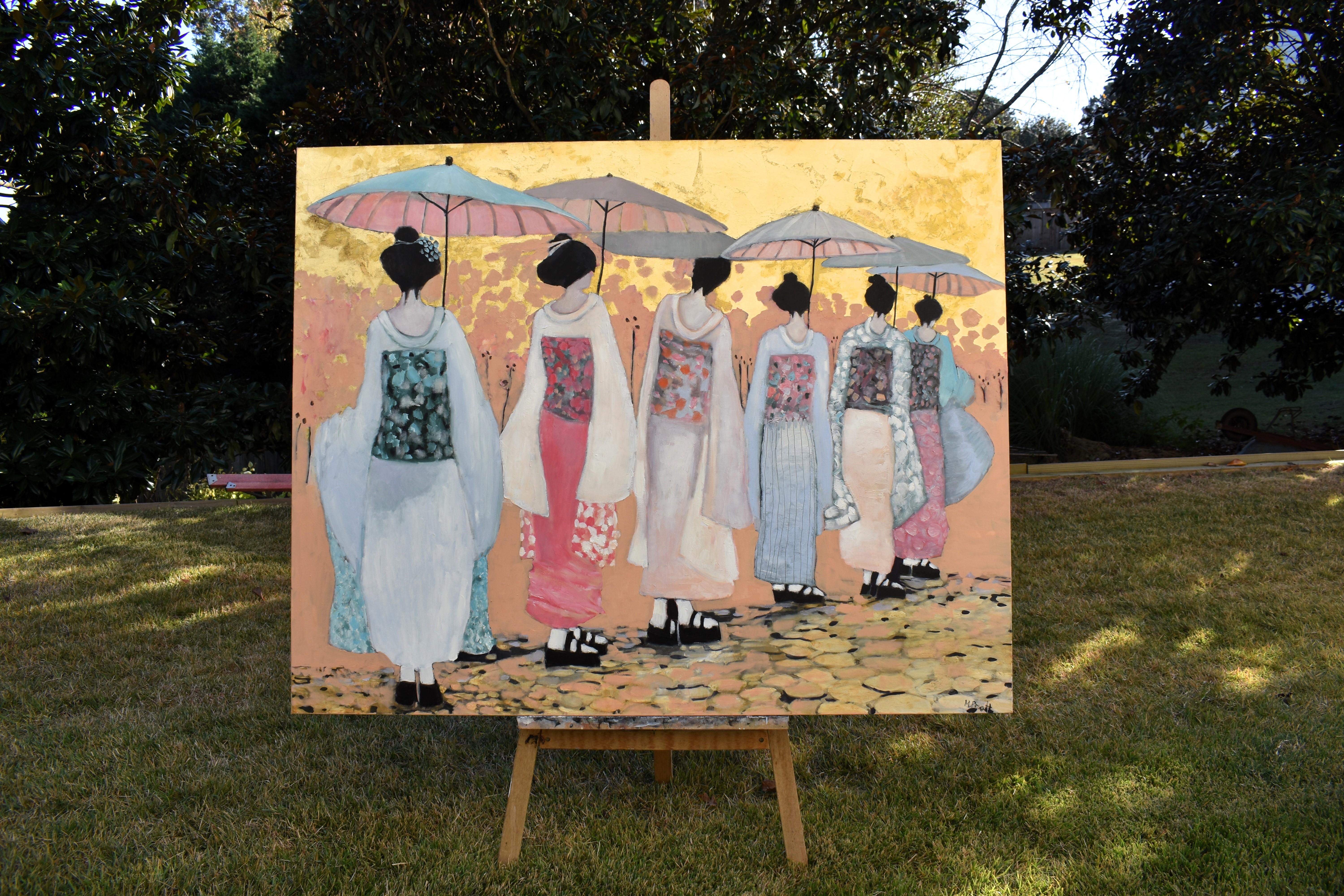 Parasol Parade, Oil Painting For Sale 1