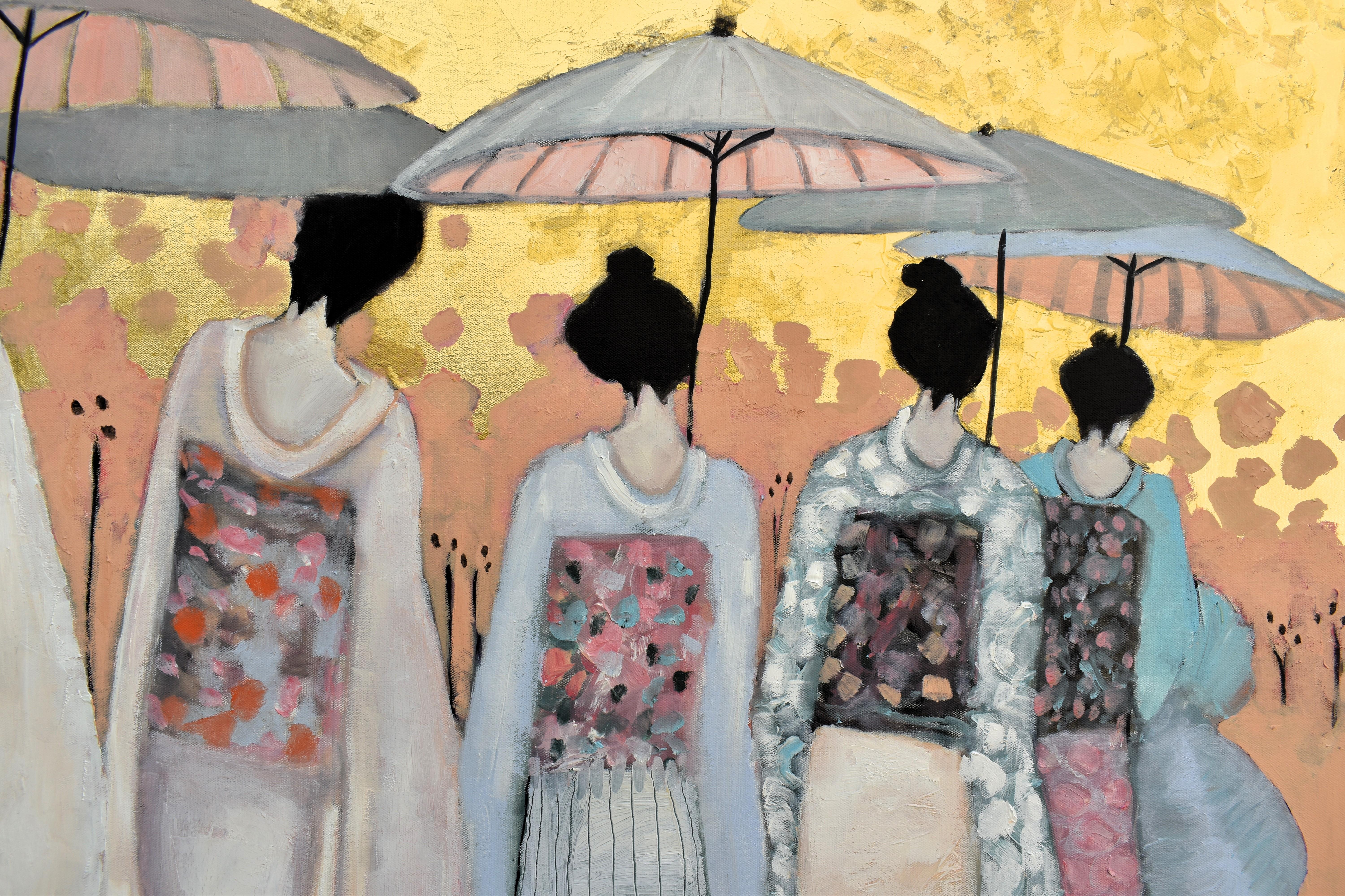 Parasol Parade, Oil Painting For Sale 2