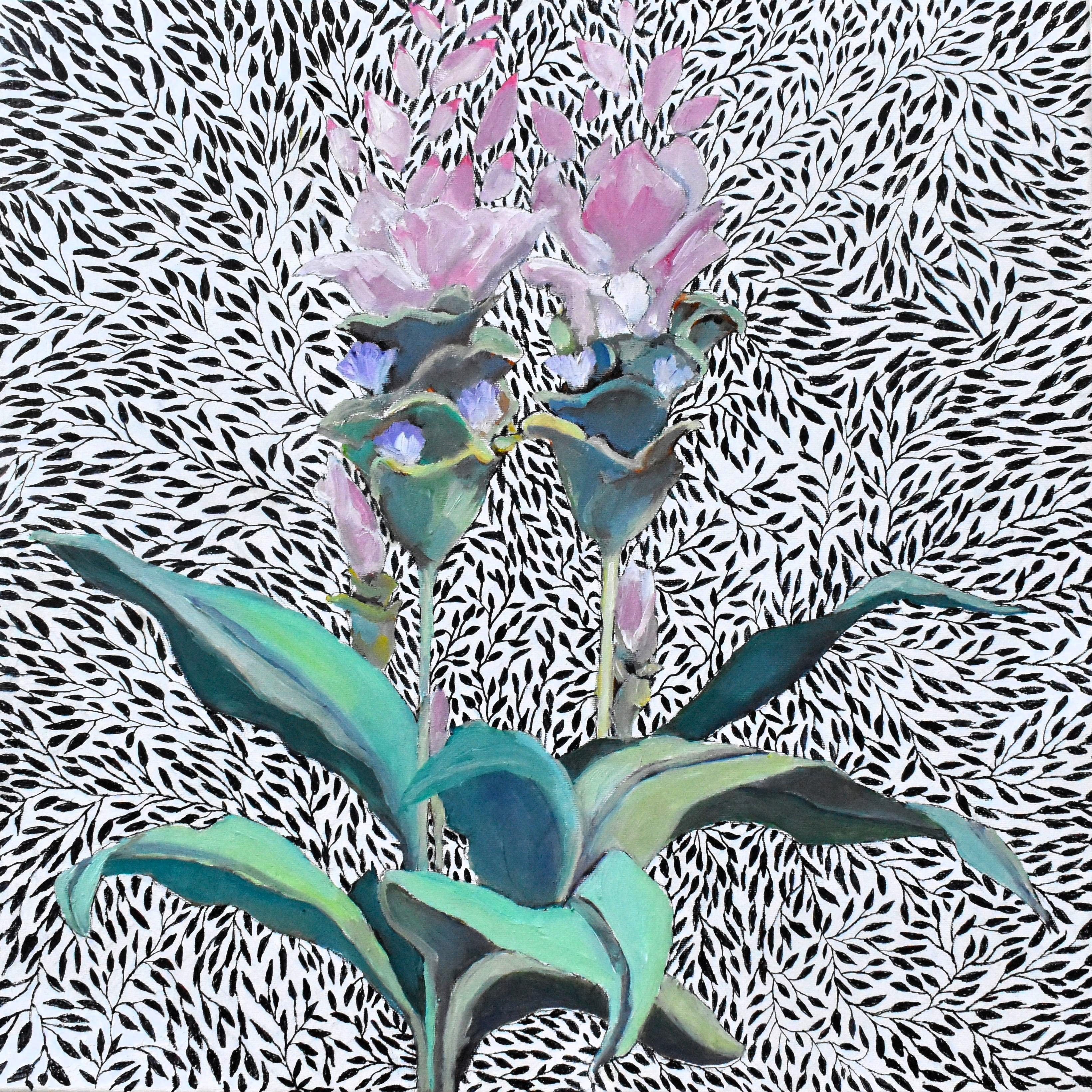 Still-Life Painting de Mary Pratt - Estampado floral, Pintura al óleo