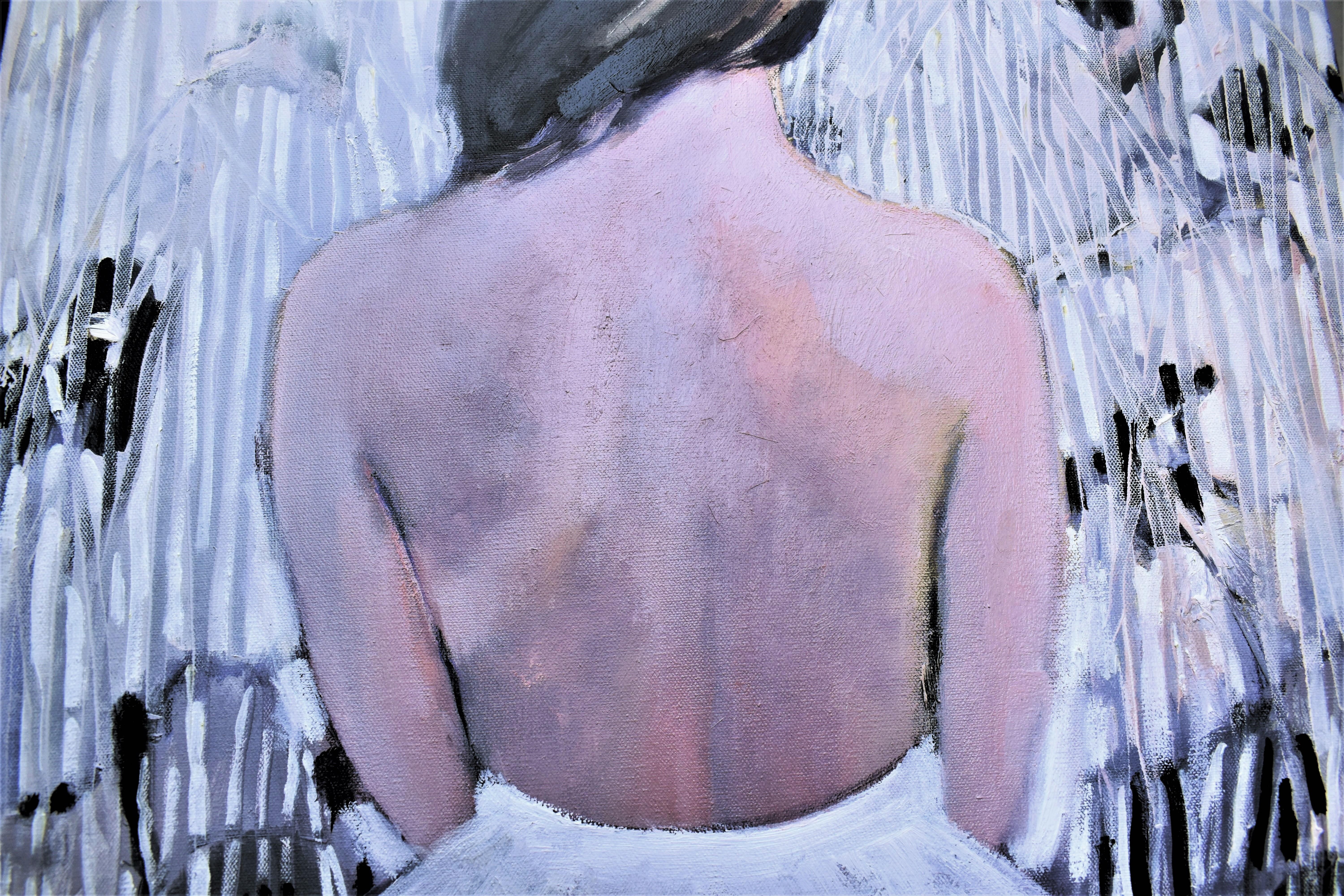 Patrones en blanco, Pintura al óleo - Figurative Painting Negro de Mary Pratt
