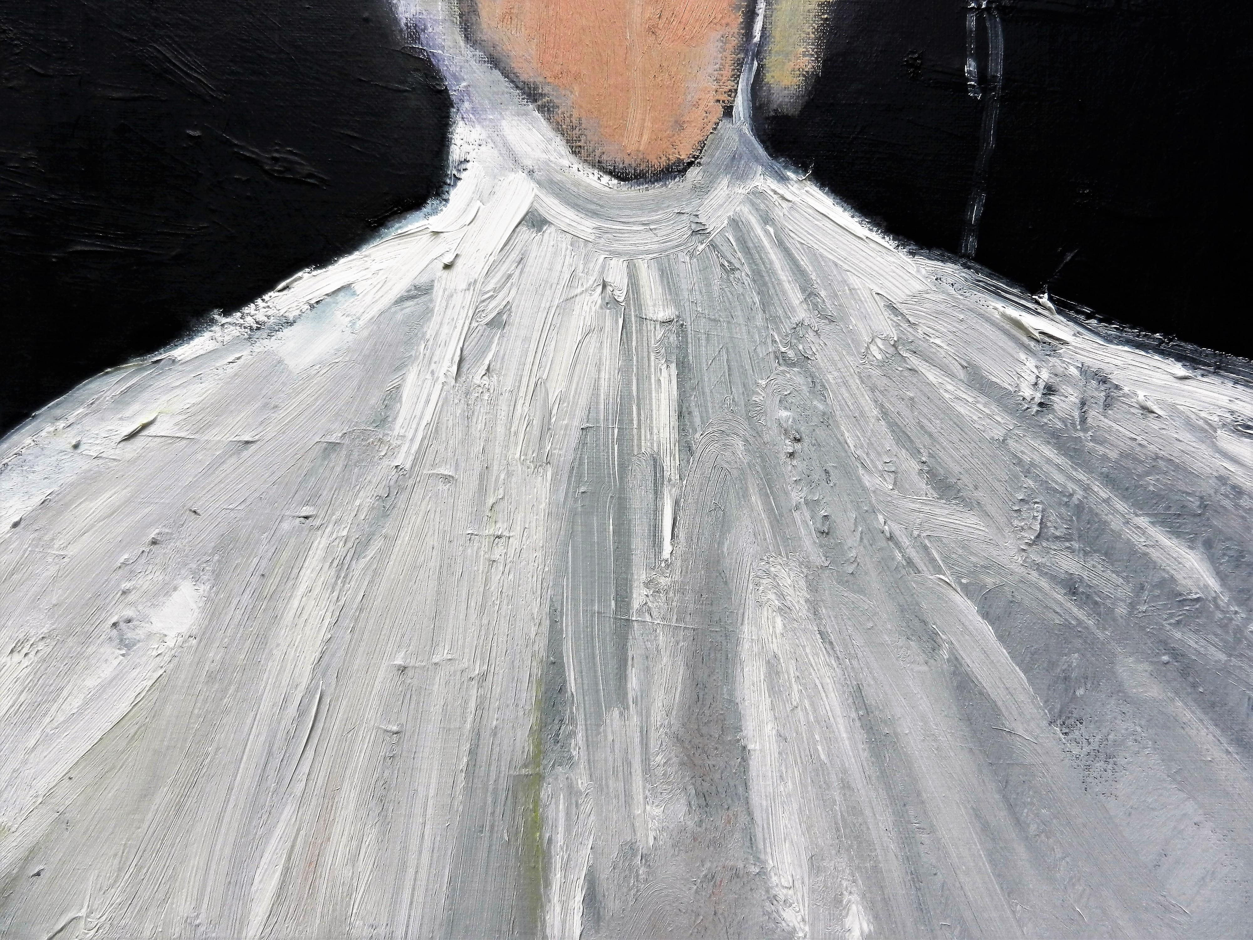 Silver Threads (Silber), Portrait Painting, von Mary Pratt