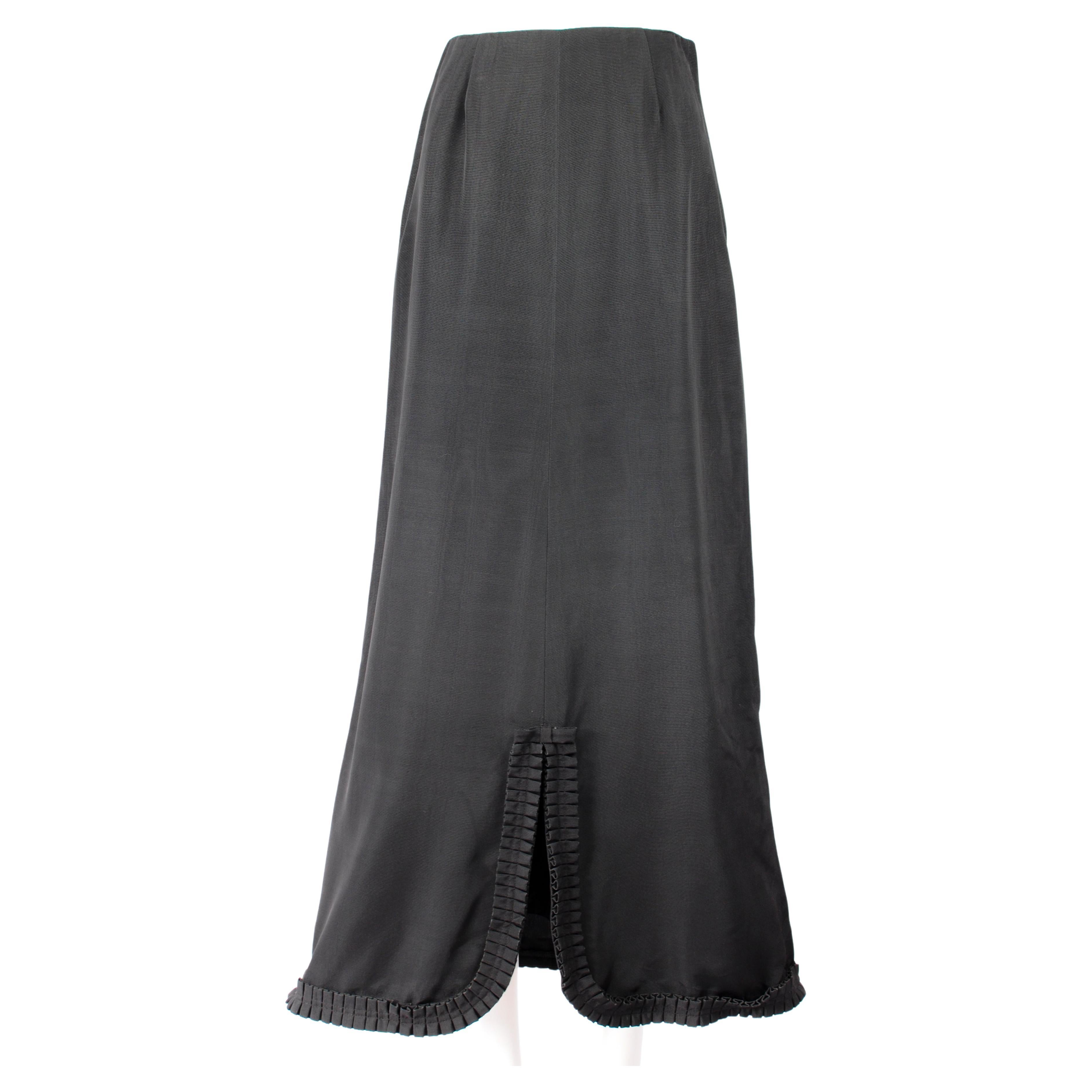 Mary Quant Ginger Group Maxi Skirt A-Line with Bow Ruffle Hem 1960s For Sale