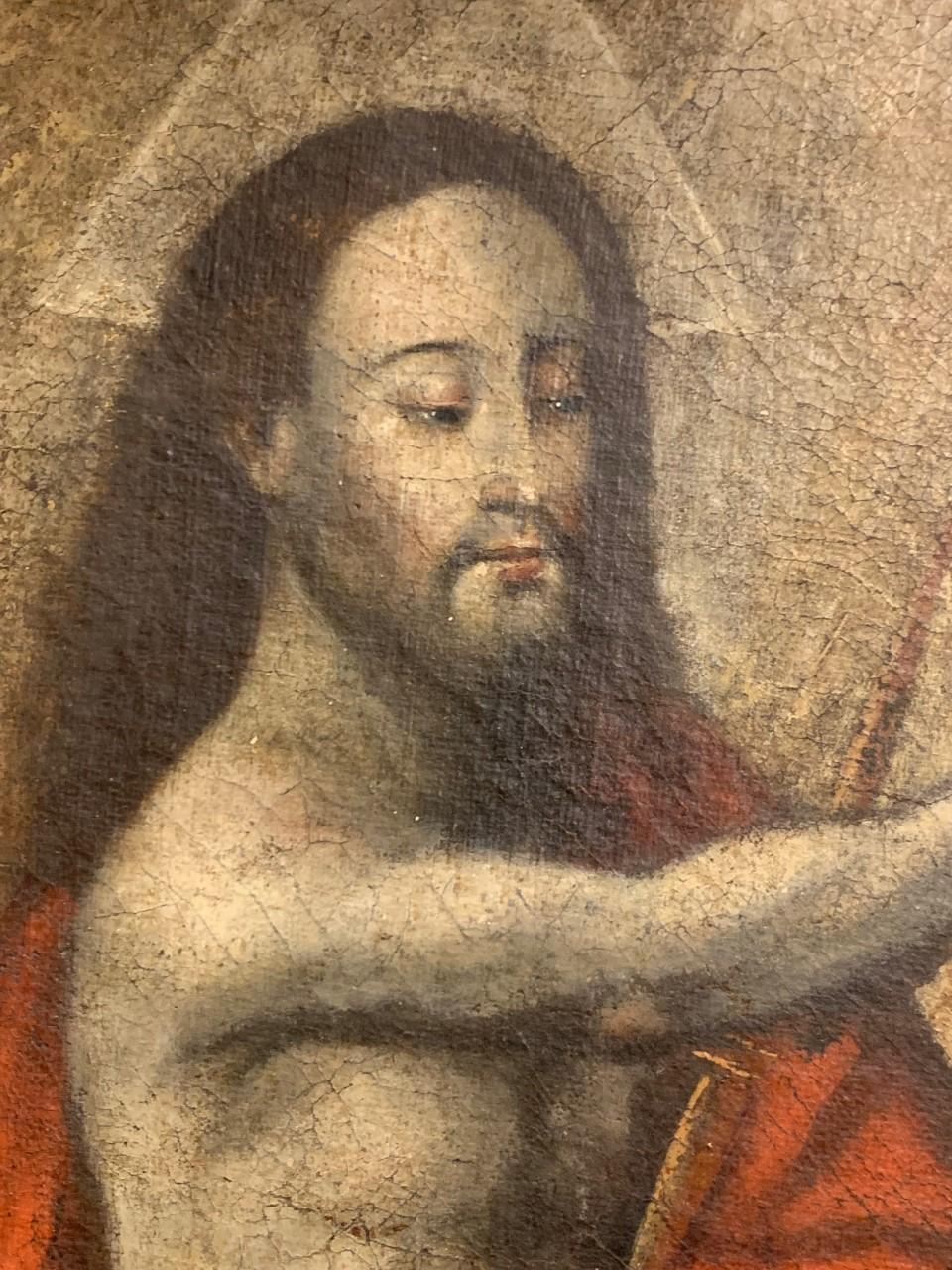 Mary Queen of Heaven - Early 17th Century Spanish Colonial oil on canvas In Good Condition For Sale In Rio De Janeiro, BR