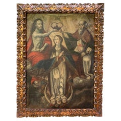 Mary Queen of Heaven - Early 17th Century Spanish Colonial oil on canvas
