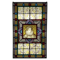Mary Queen of Scots Antique Stained Glass Window