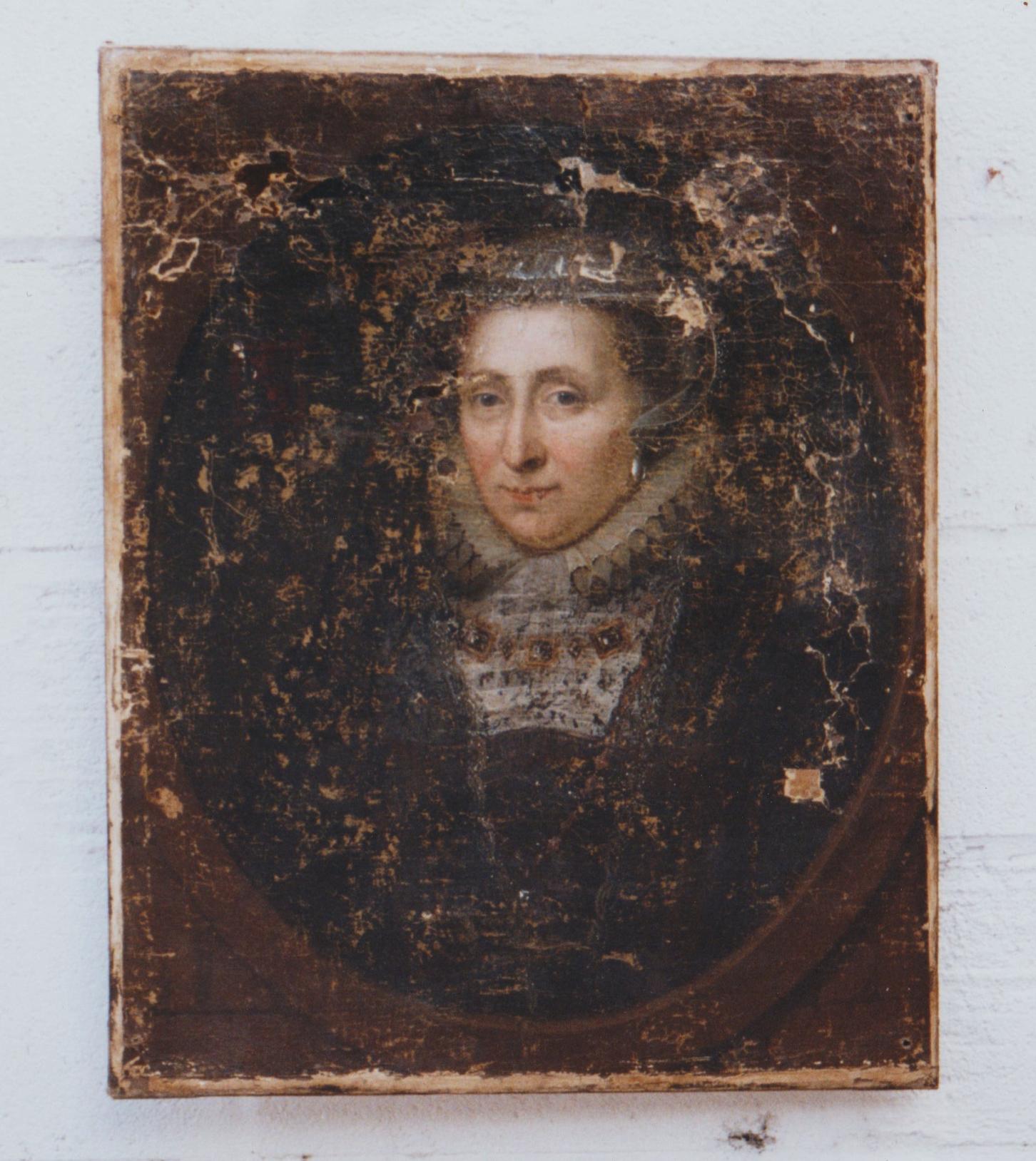 Painted Mary Queen of Scots period painting 16th.Century For Sale