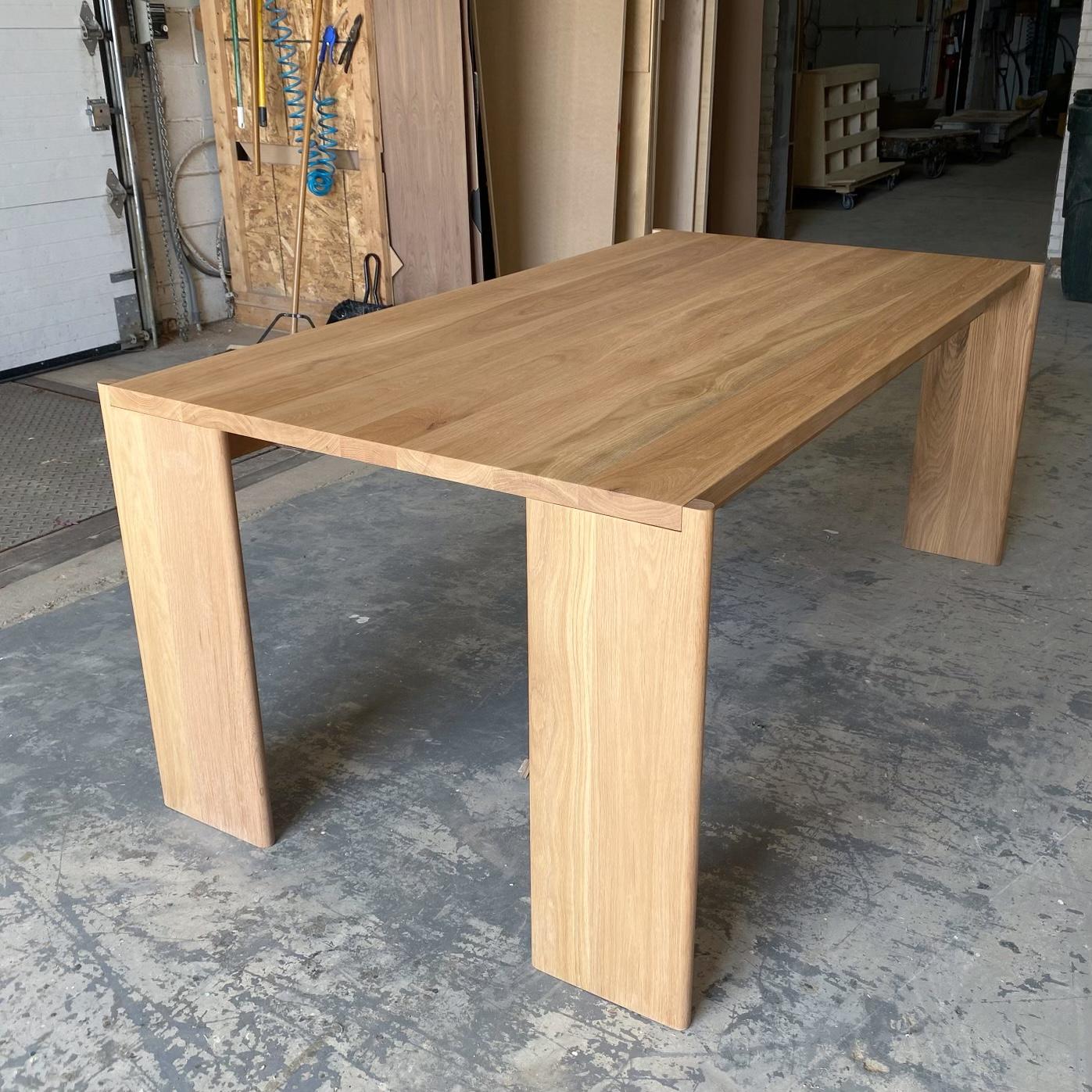 Modern Handcrafted Curtis Dining Table in Solid White Oak 84