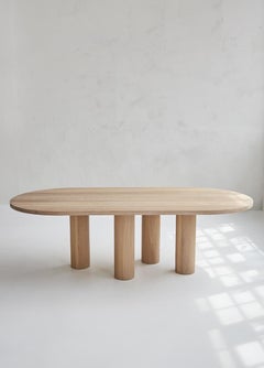 Eden Solid White Oak Dining Table with Turned Legs 96"L by Mary Ratcliffe Studio