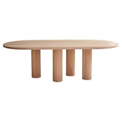 Eden Solid White Oak Dining Table with Turned Legs 84"L by Mary Ratcliffe Studio