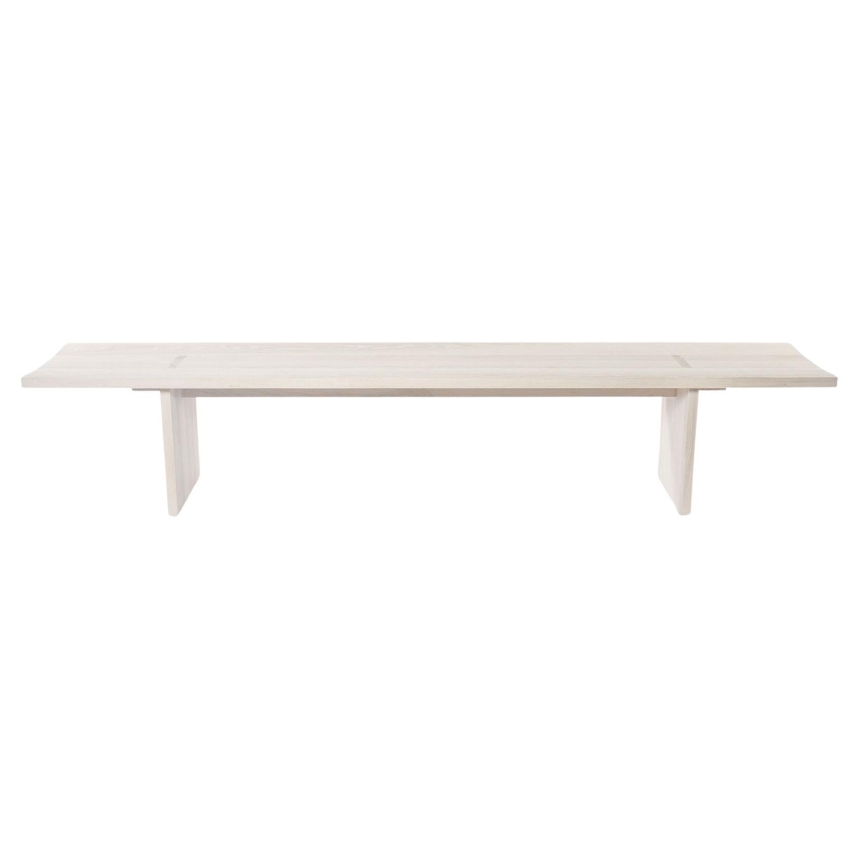 Handcrafted Solid White Ash Himes Bench 60"L by Mary Ratcliffe Studio For Sale