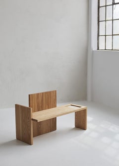 Vernon Entry Bench White Oak with Marble Insert 46"L by Mary Ratcliffe Studio