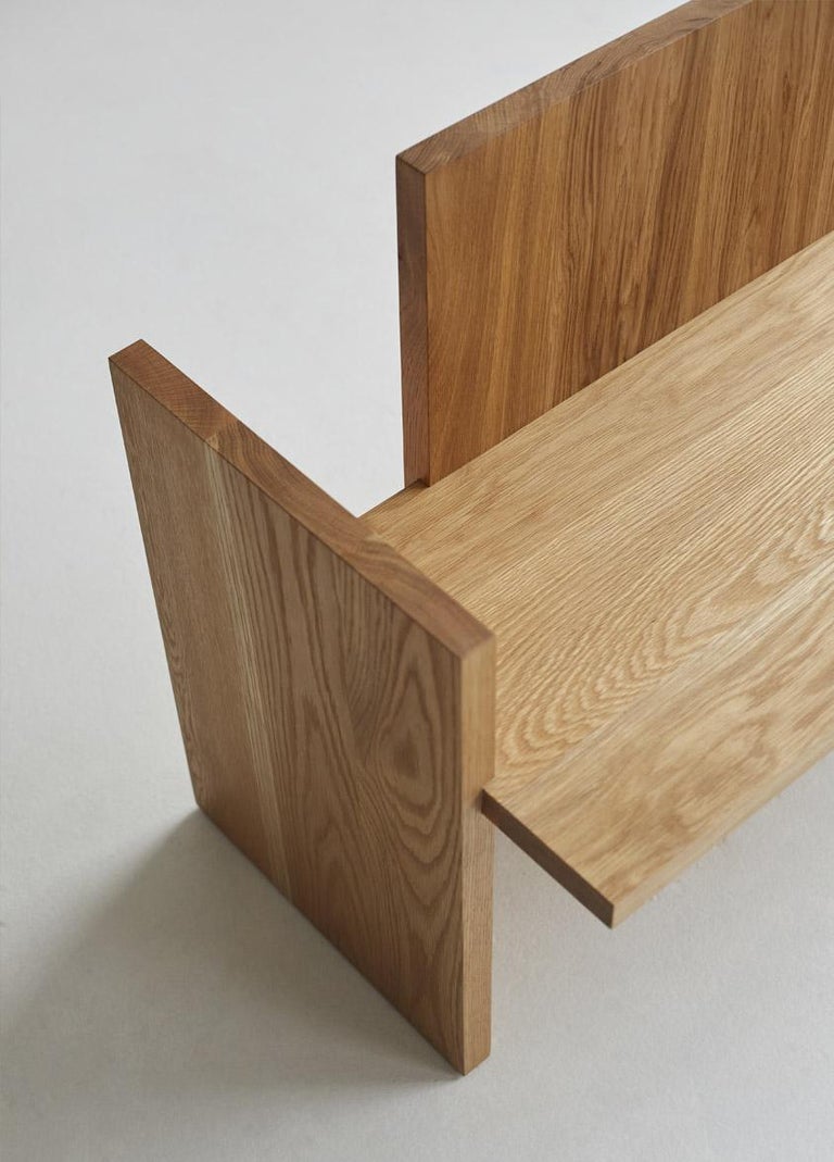 Vernon Entry Bench White Oak with Marble Insert 46"L by Mary Ratcliffe Studio For Sale at 1stDibs