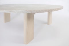 Vesta Stone Topped & Solid Ash Coffee Table 52"L by Mary Ratcliffe Studio