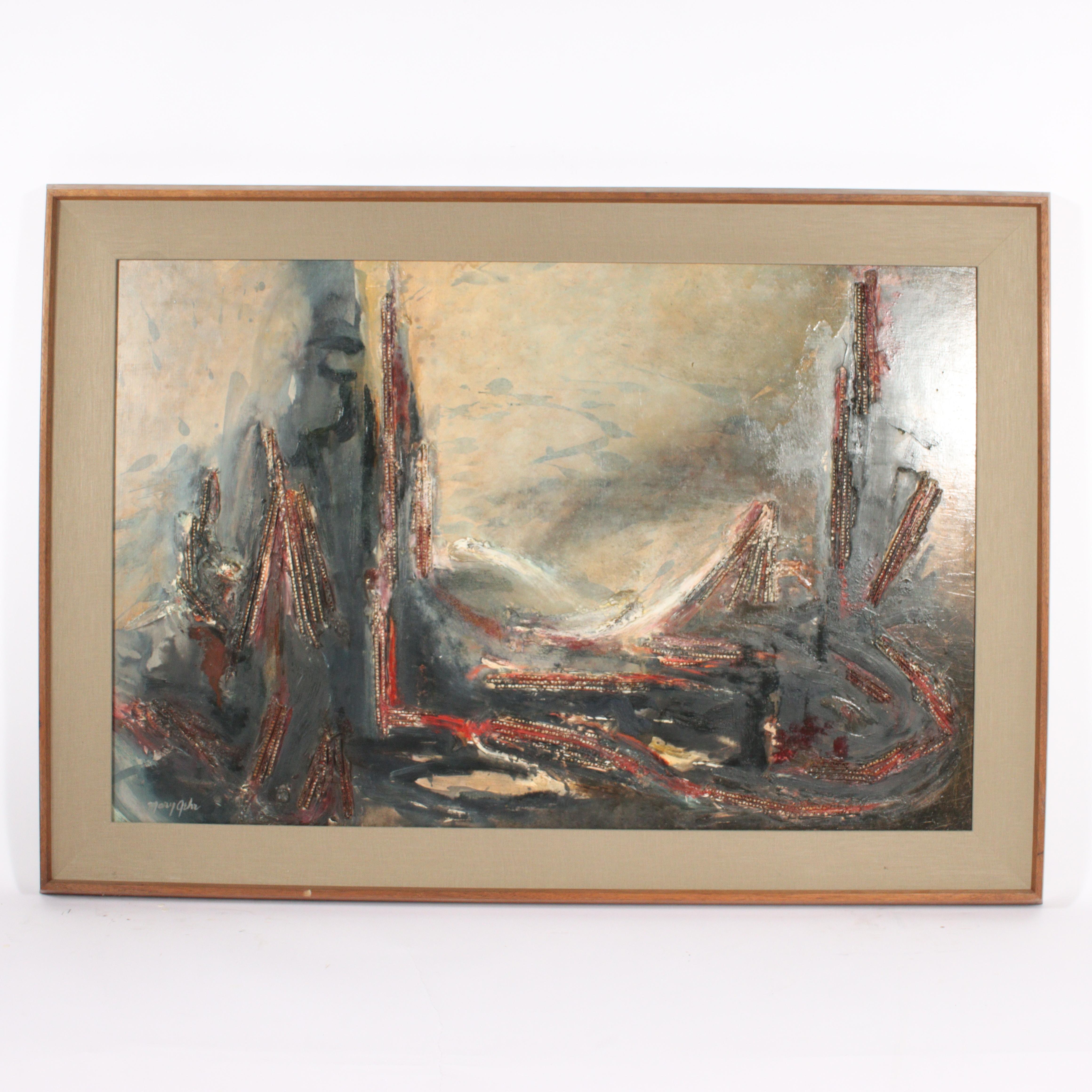 Mary Ray Gehr Abstract Painting - industrial landscape