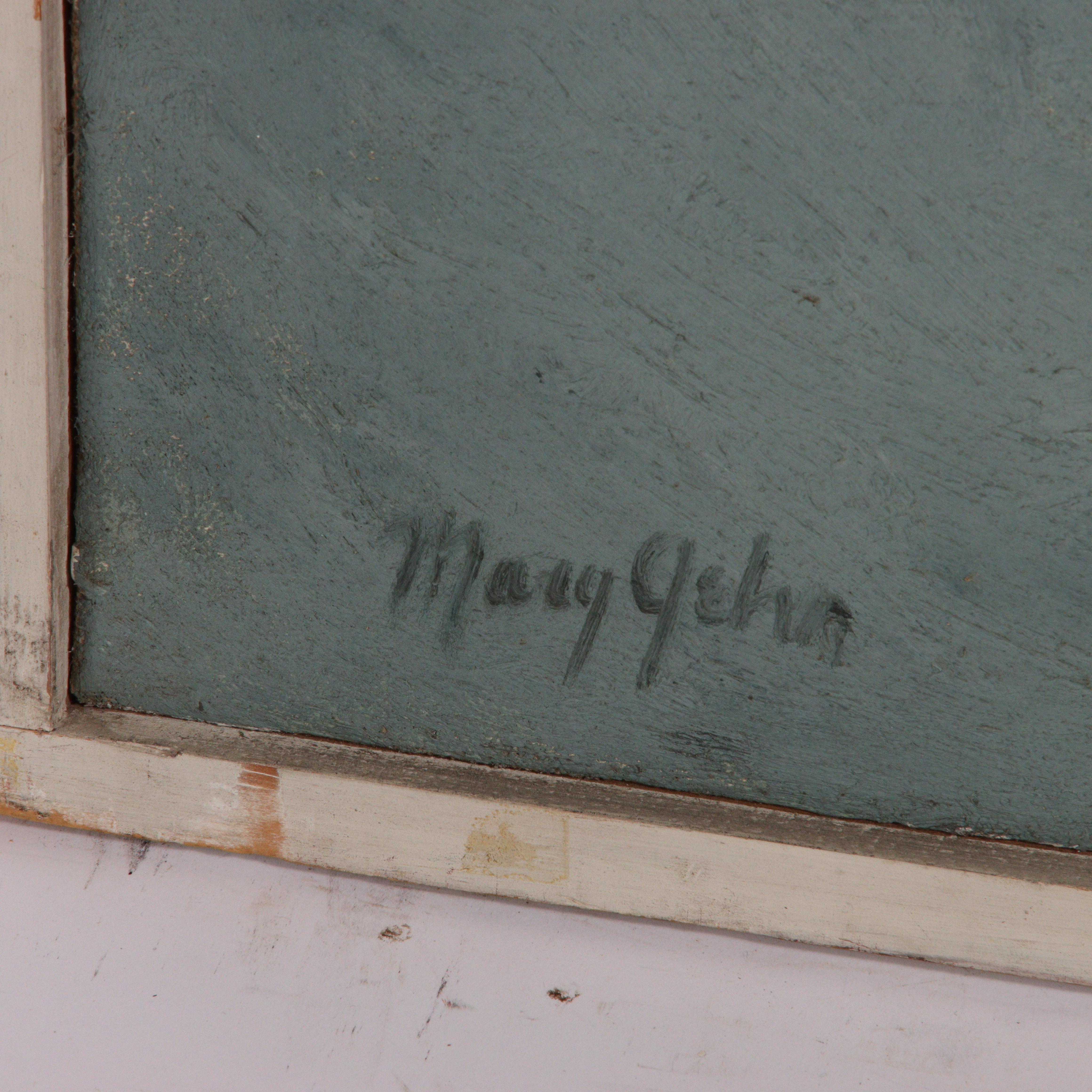 New Beginnings - Gray Abstract Painting by Mary Ray Gehr
