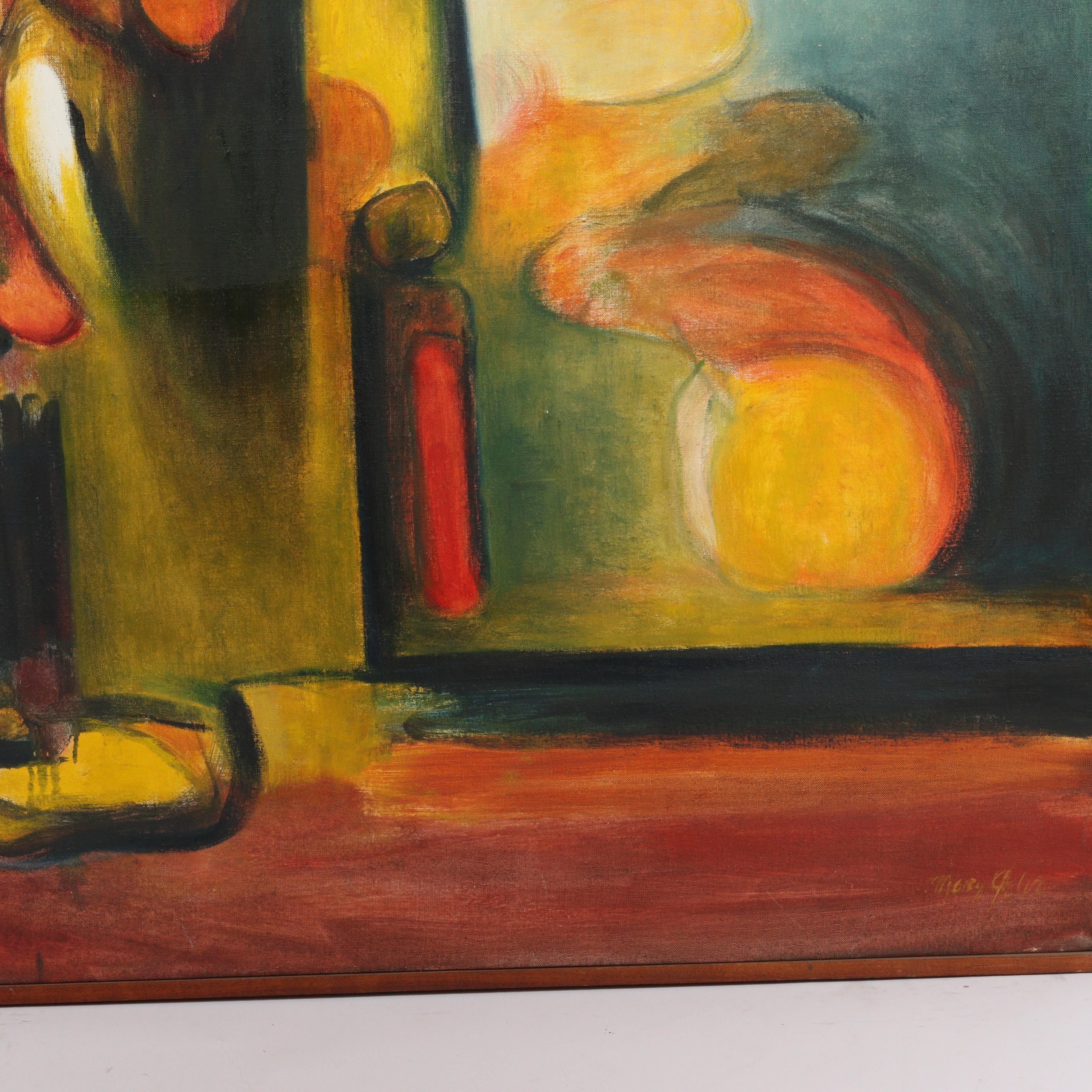 Signiert unten rechts.

Ausgestellt: The Arts Club of Chicago, Jahresausstellung, 1968.

Mary Gehr wurde um 1910 in Chicago geboren und tourte vier Jahre lang mit dem Chicagoer Opernballett, arbeitete im Sommer mit der Schubert Light Opera Company