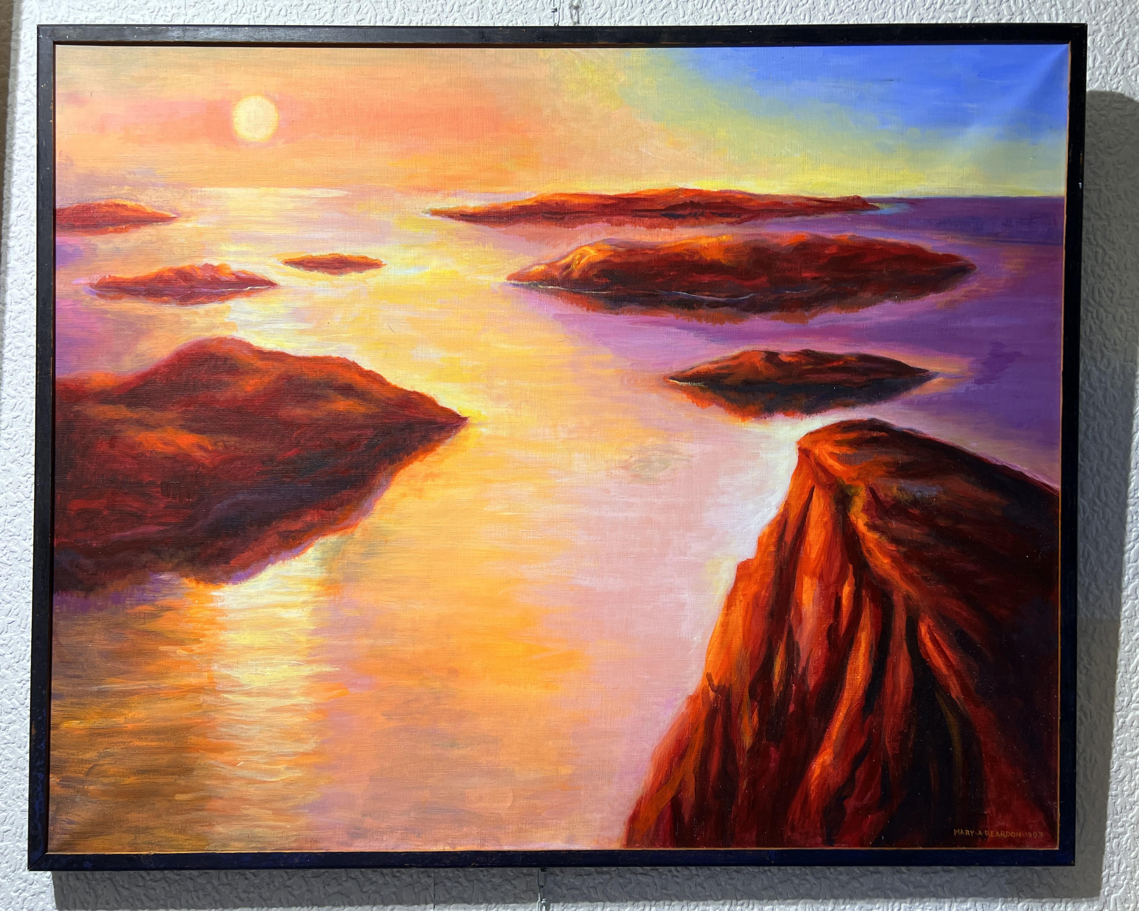 MARY REARDON (AMERICAN, 1912-2002) Vintage 1993 LG Peinture originale sur toile en vente 1