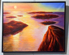 MARY REARDON (AMERICAN, 1912-2002) Vintage 1993 LG Peinture originale sur toile