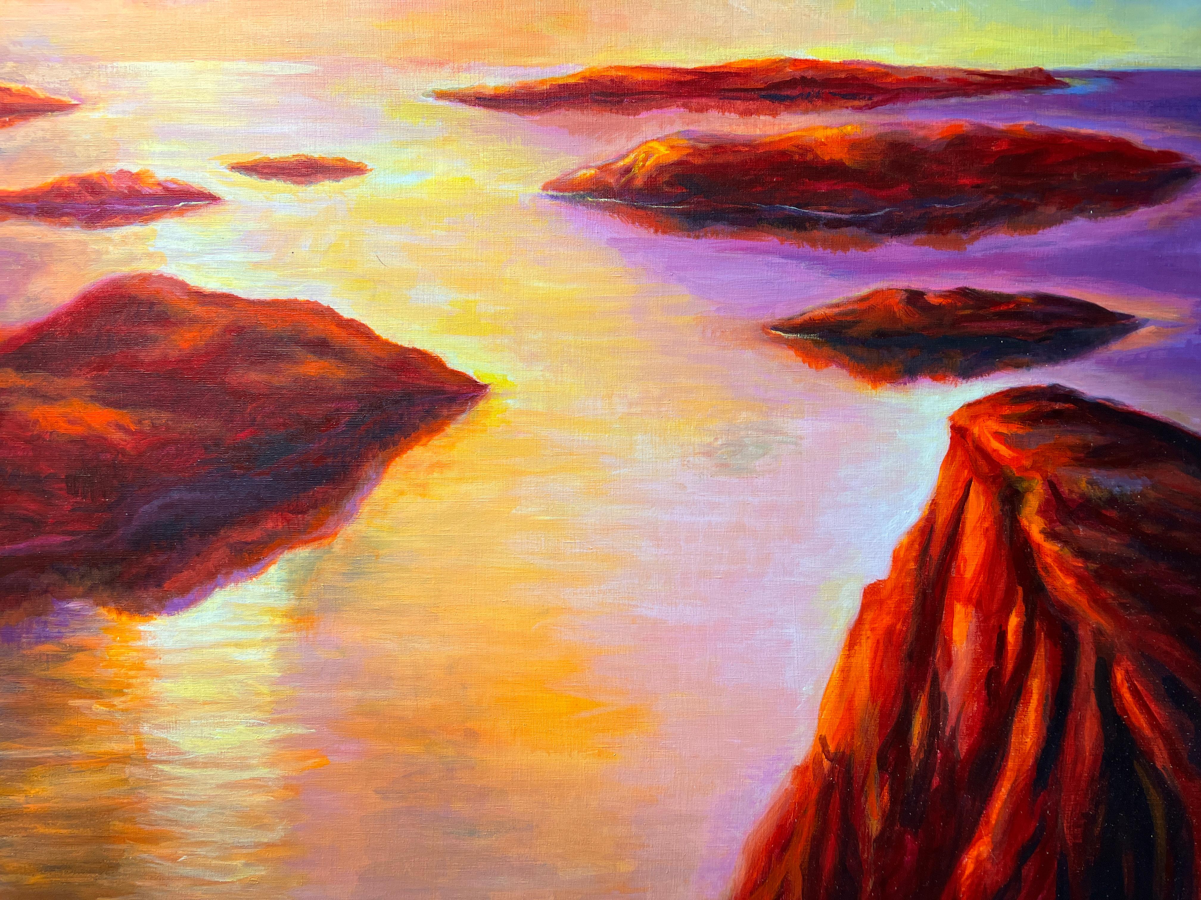 MARY REARDON (AMERICAN, 1912-2002) Vintage 1993 LG Peinture originale sur toile en vente 2