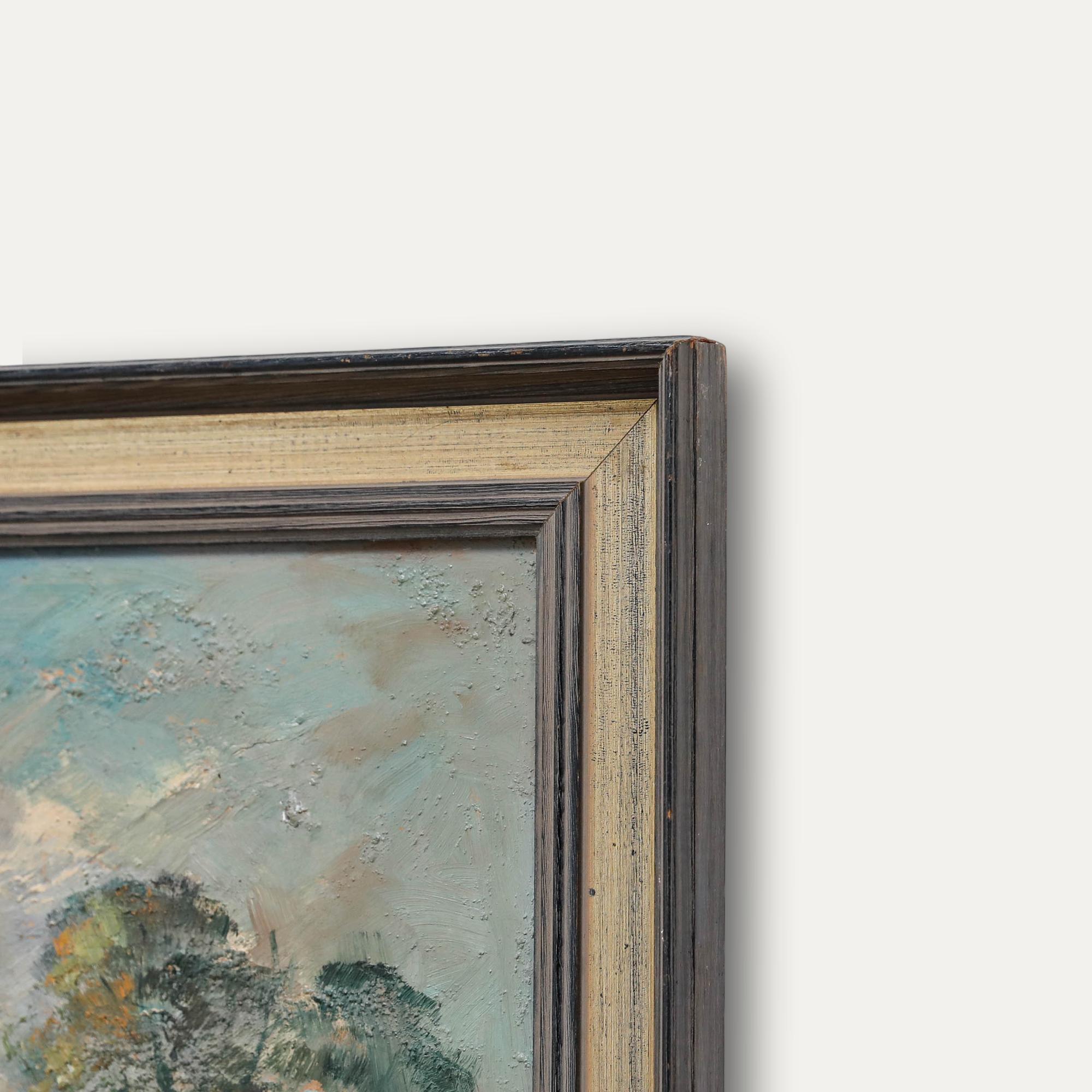 Mary Robertson - Framed 20th Century Oil, Stacking, Burnham Norton For Sale 4