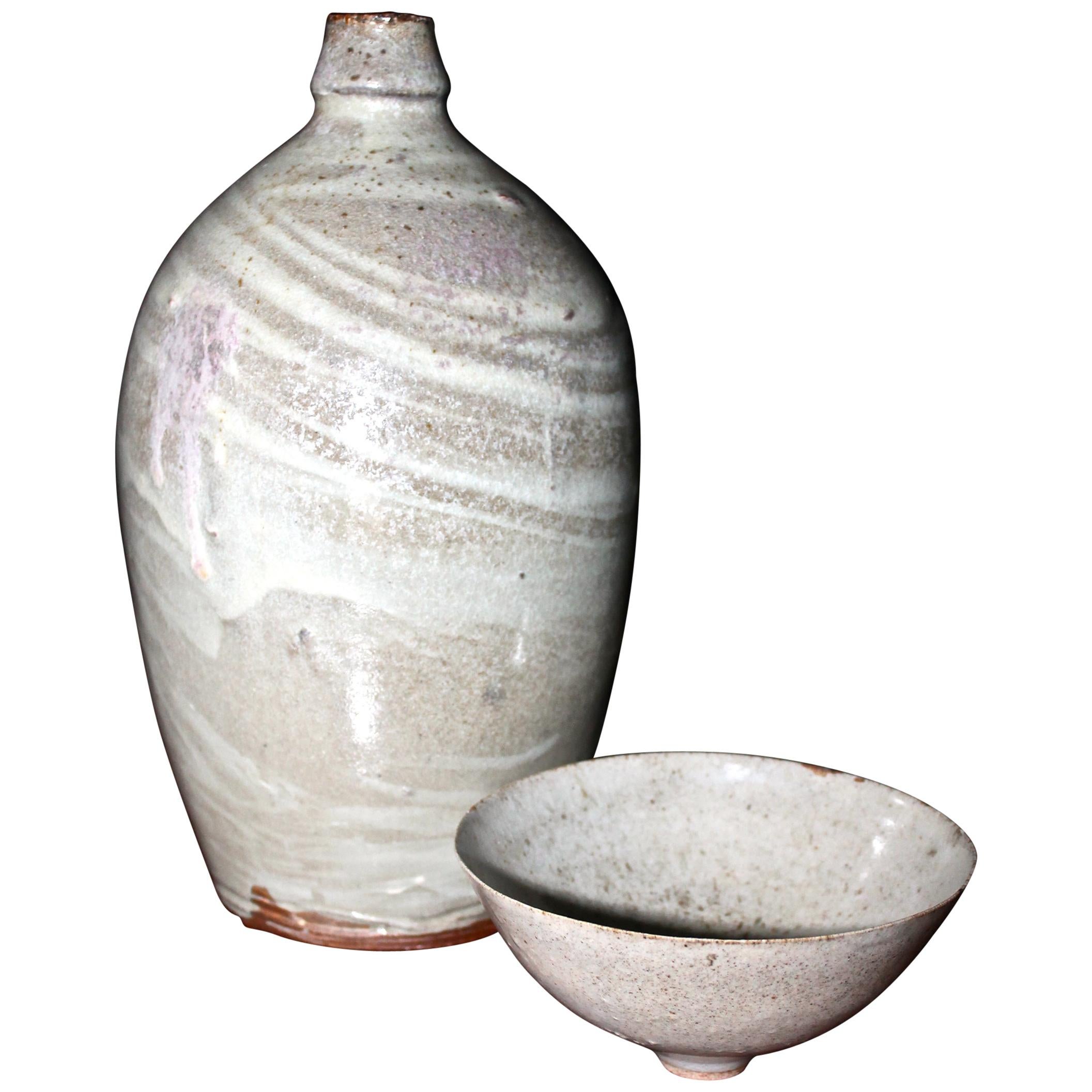 Mary Roehm Ceramic Bottle and Tea Bowl