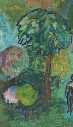 Abstract Expressionist -- Figurative Walk in Golden Gate Park Oil on Canvas