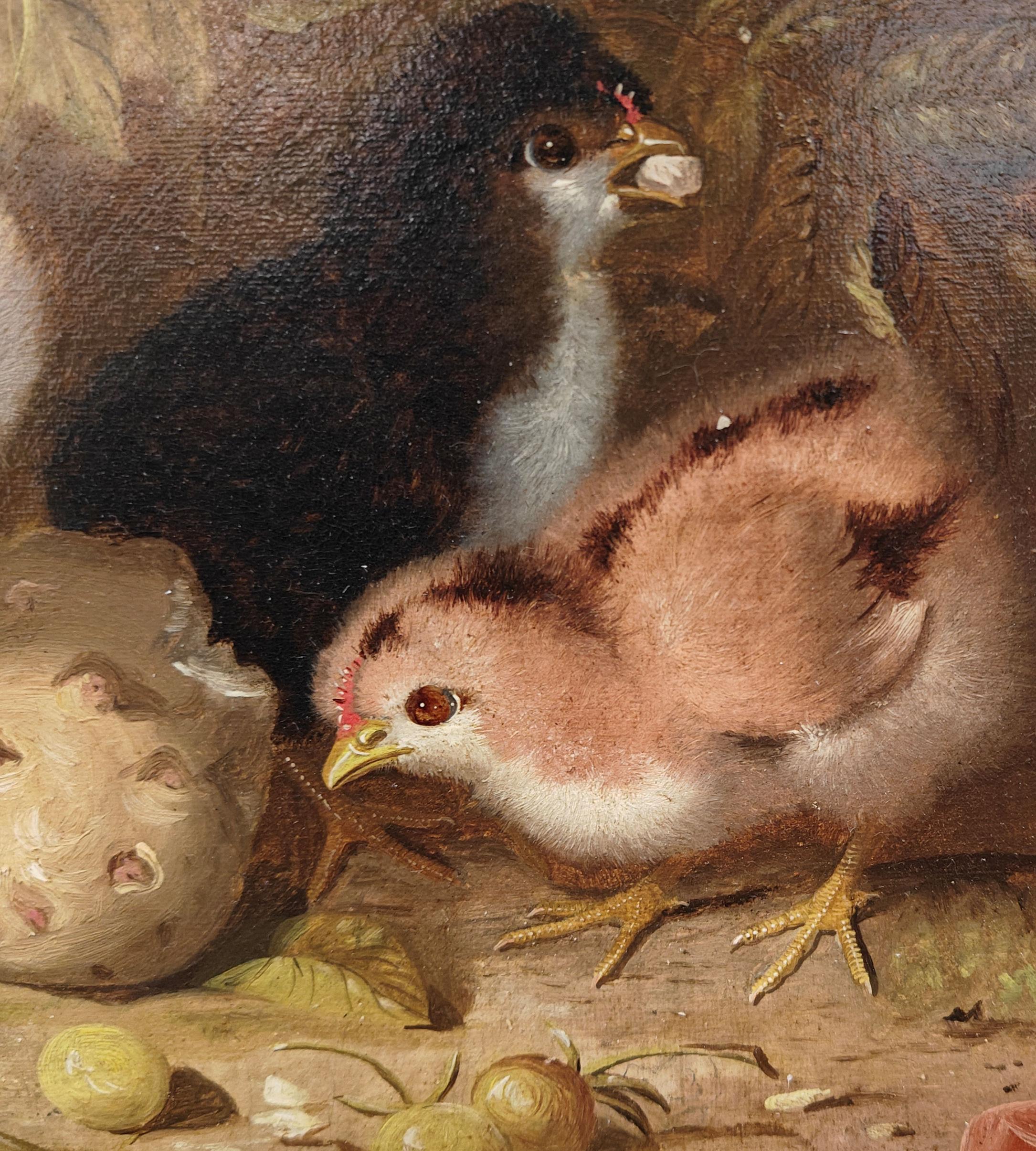 Peinture gracieuse représentant une tribu de plumes Mary Russell Smith, 1871 - Marron Figurative Painting par Mary Russell Smith 