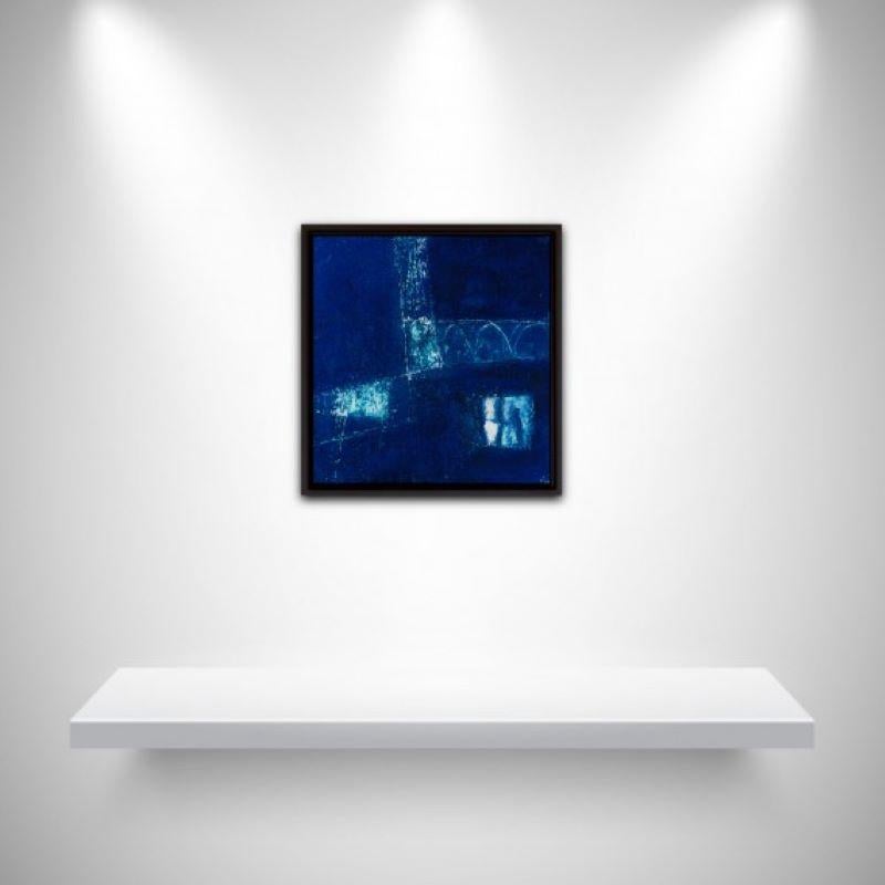 Tempo di tornare a casa, arte astratta, dipinto originale blu in vendita 3
