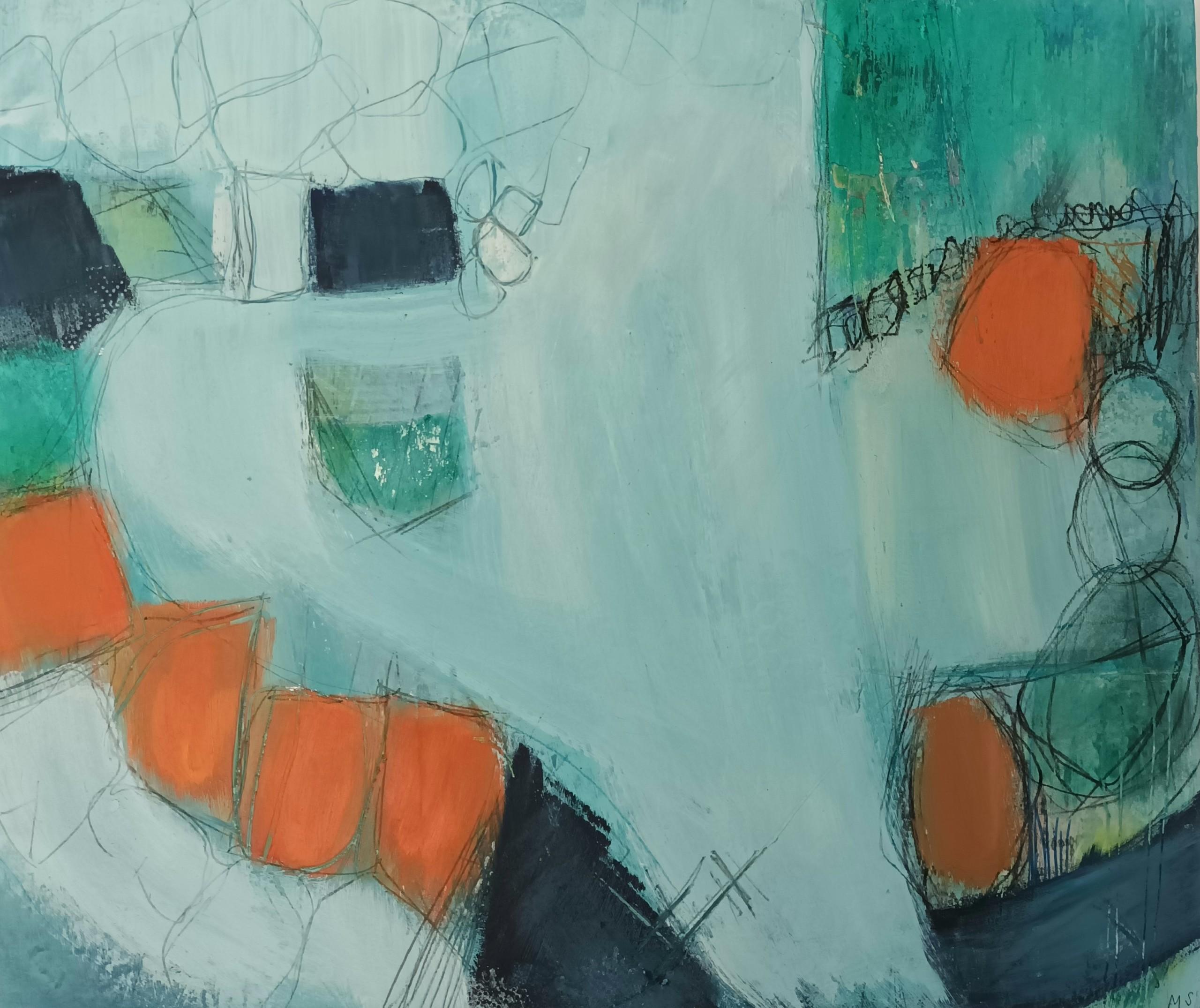 Zennor Calling IV de Mary Scott, peinture de paysage abstraite, contemporaine