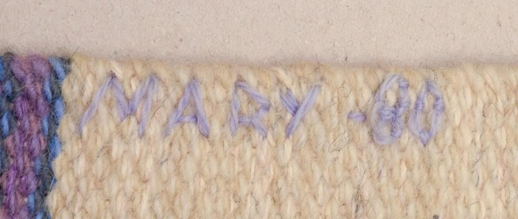 Mary Segerfalk Lexberg, designer tessile svedese. Arazzo di lana unico tessuto a mano In condizioni ottime in vendita a København, Copenhagen