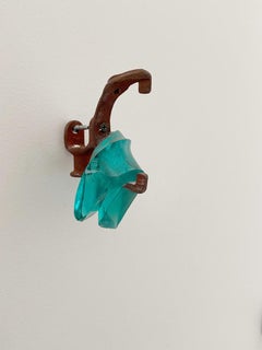 Bent Blue slumped glass sculpture
