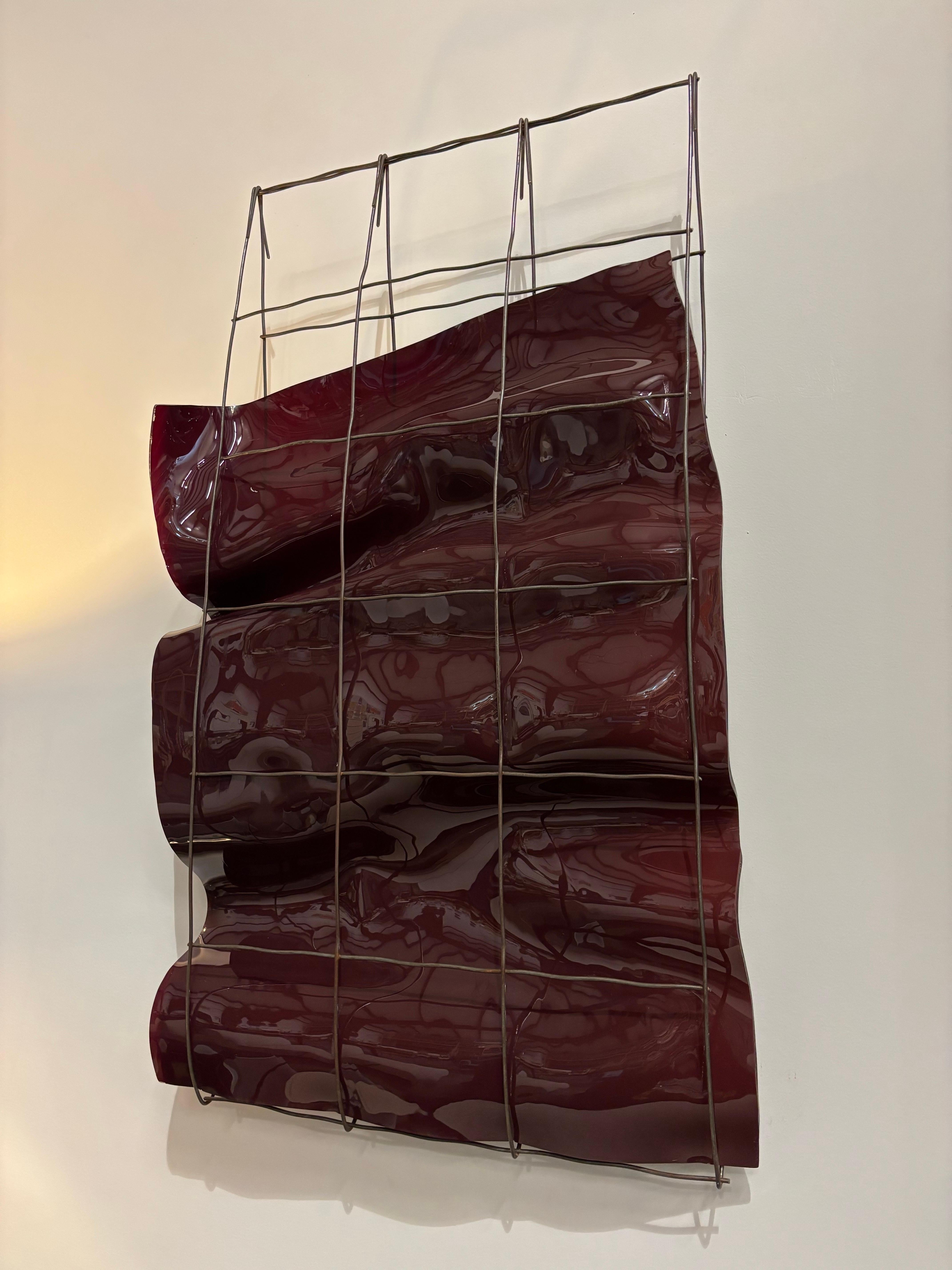 Acciaio Scultura da parete in vetro di Mary Shaffer, 1991 in vendita