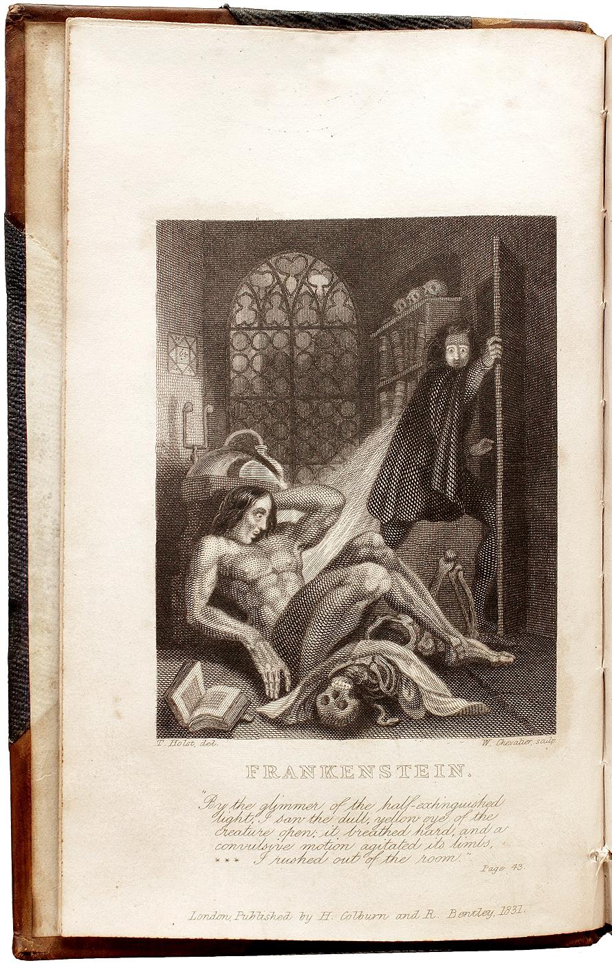 Leather Mary Shelley, Frankenstein, 1831, First Printing of the Third Edition