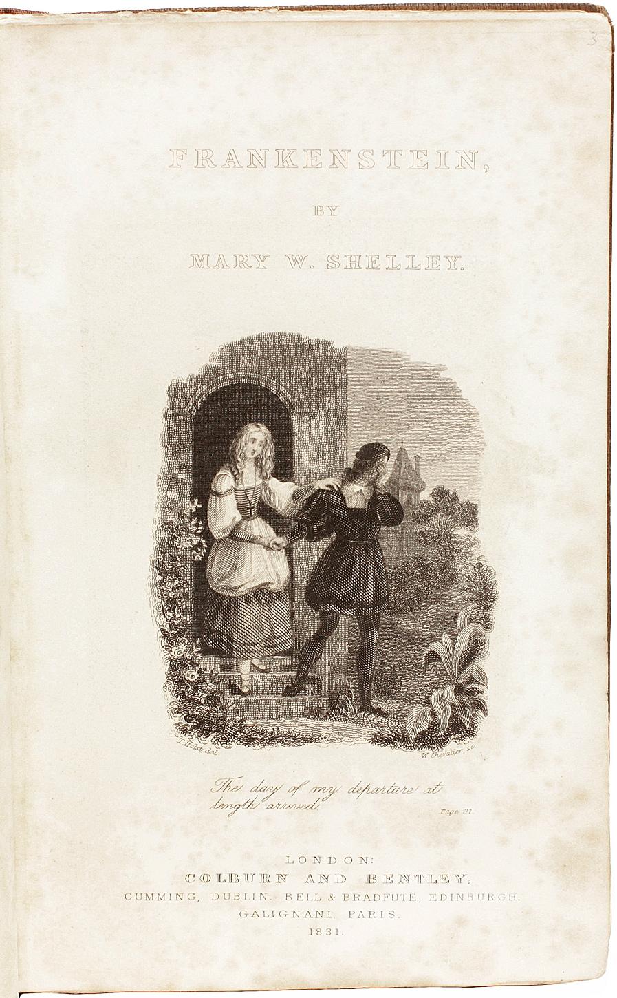 Britannique Mary SHELLEY. Frankenstein : Ou le Prométhée moderne. 1839 3E ÉDITION 4E IMPRESSION. en vente
