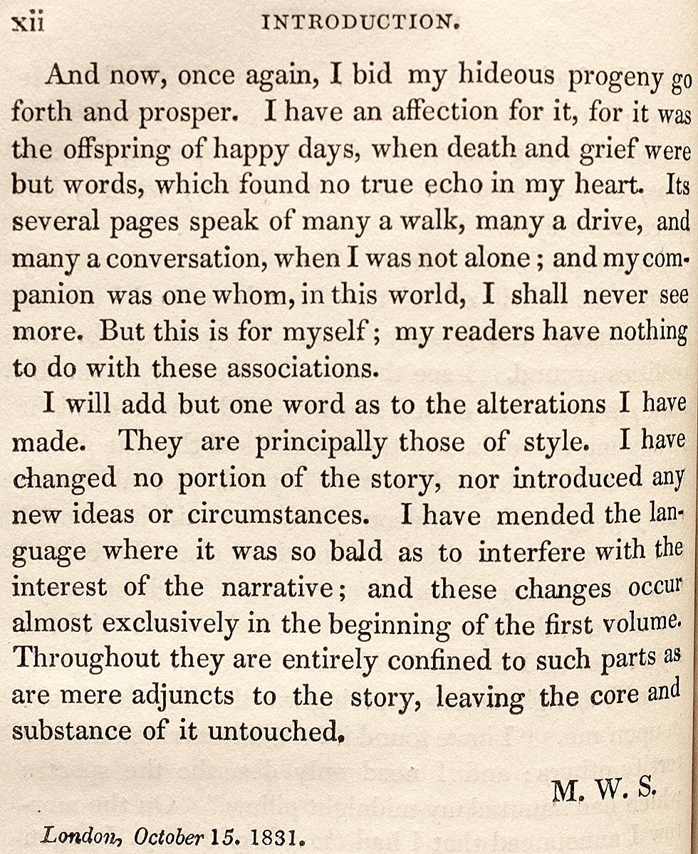 British Mary Shelley, Frankenstein, Third Edition, Fourth Printing - 1839