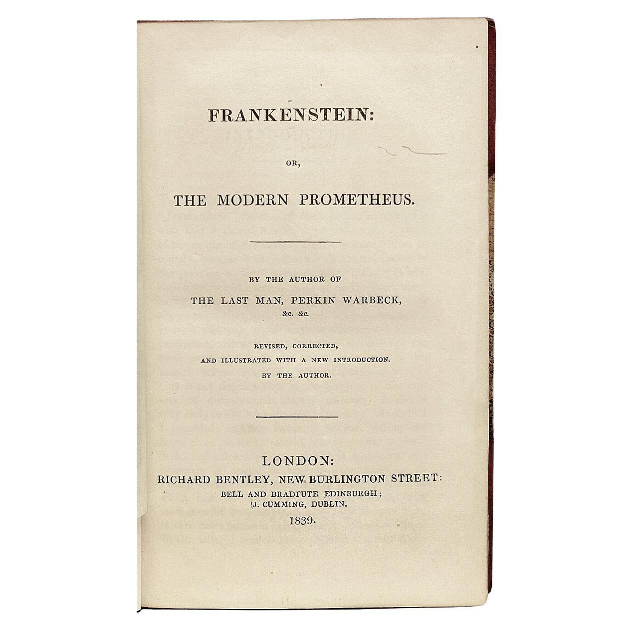 Mary Shelley, Frankenstein, Third Edition, Fourth Printing - 1839
