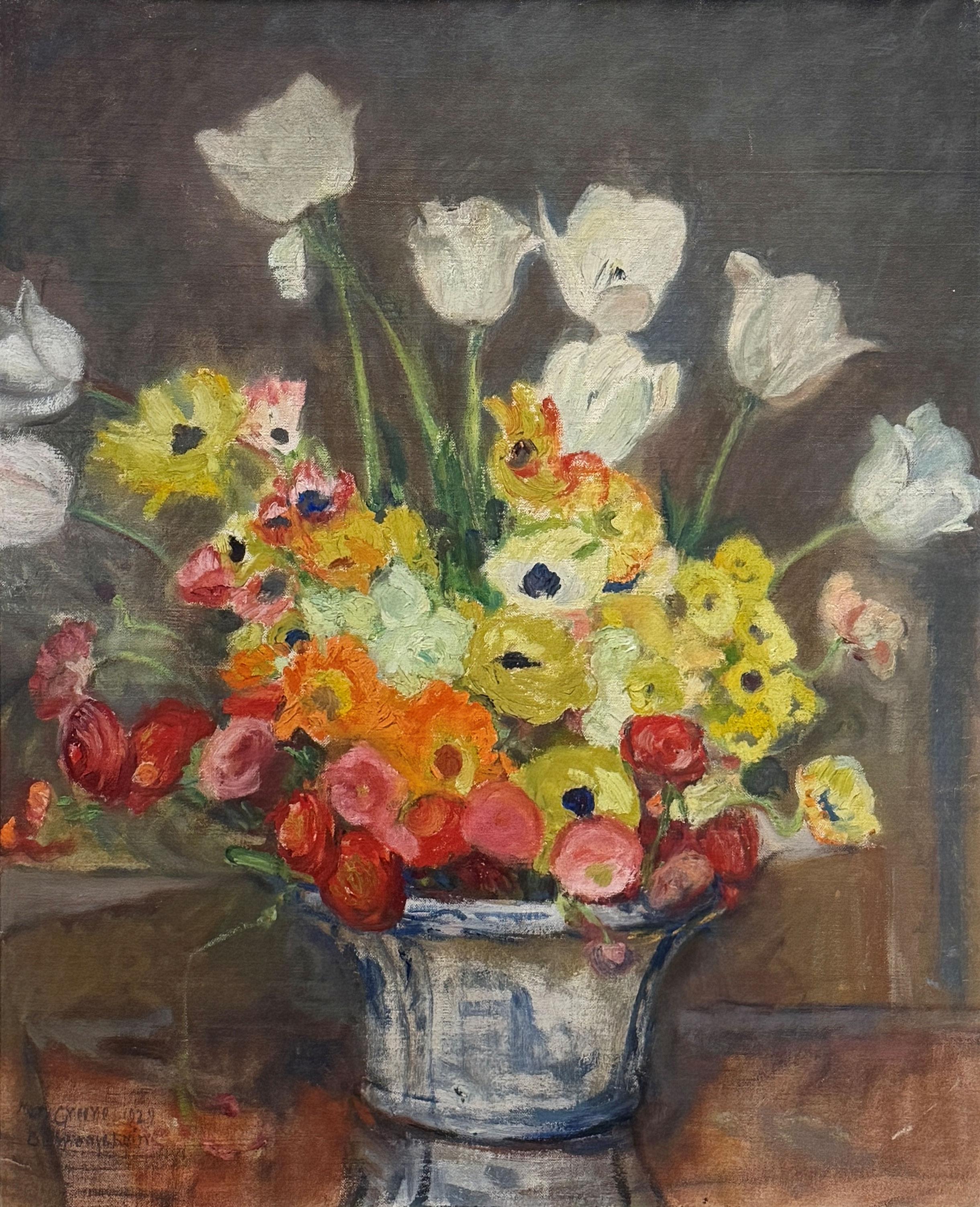 "Floral Still Life in Blue and White Vase" Mary Shepard Greene Blumenschein