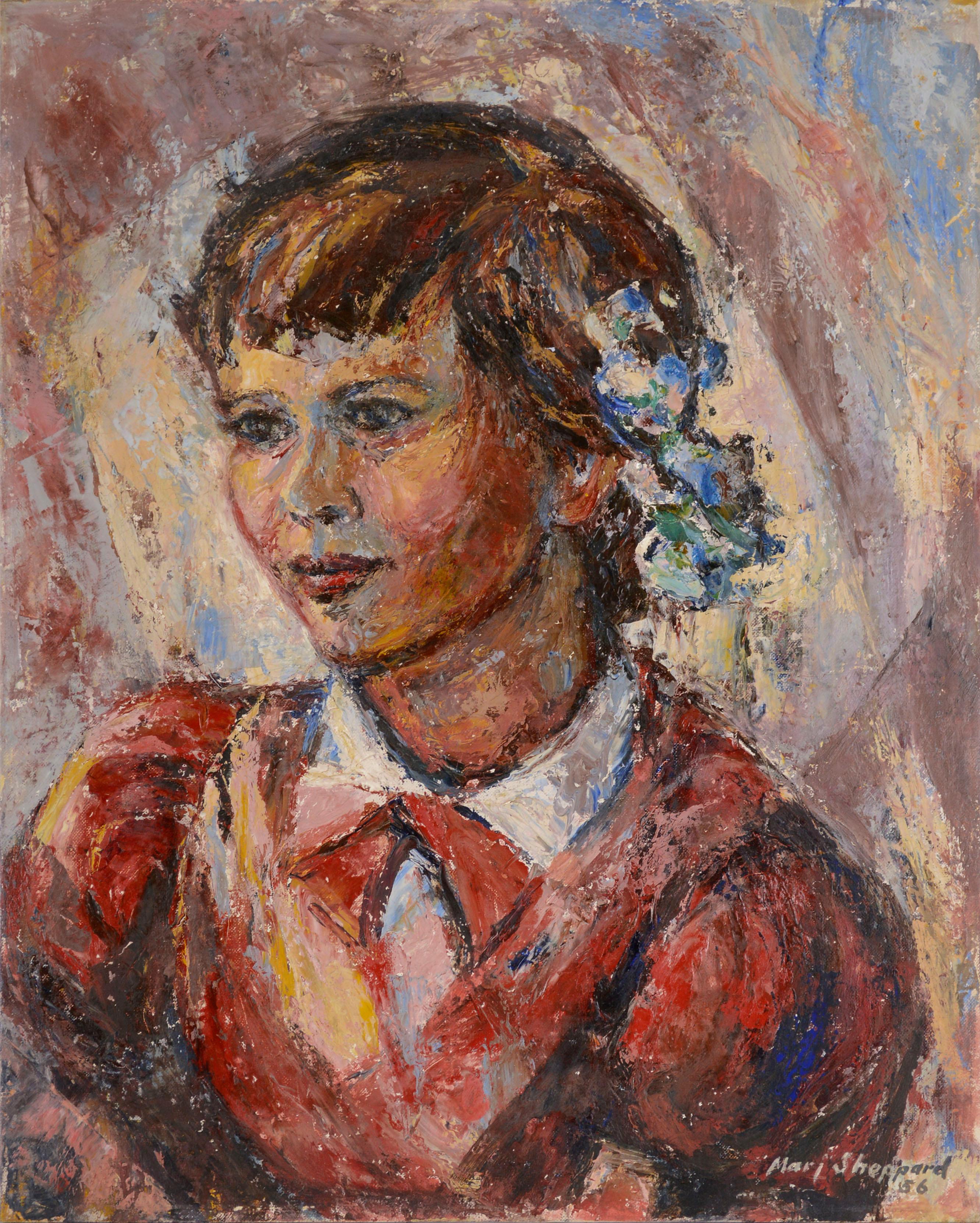 Mid Century Fauvist Portrait of a Girl 
