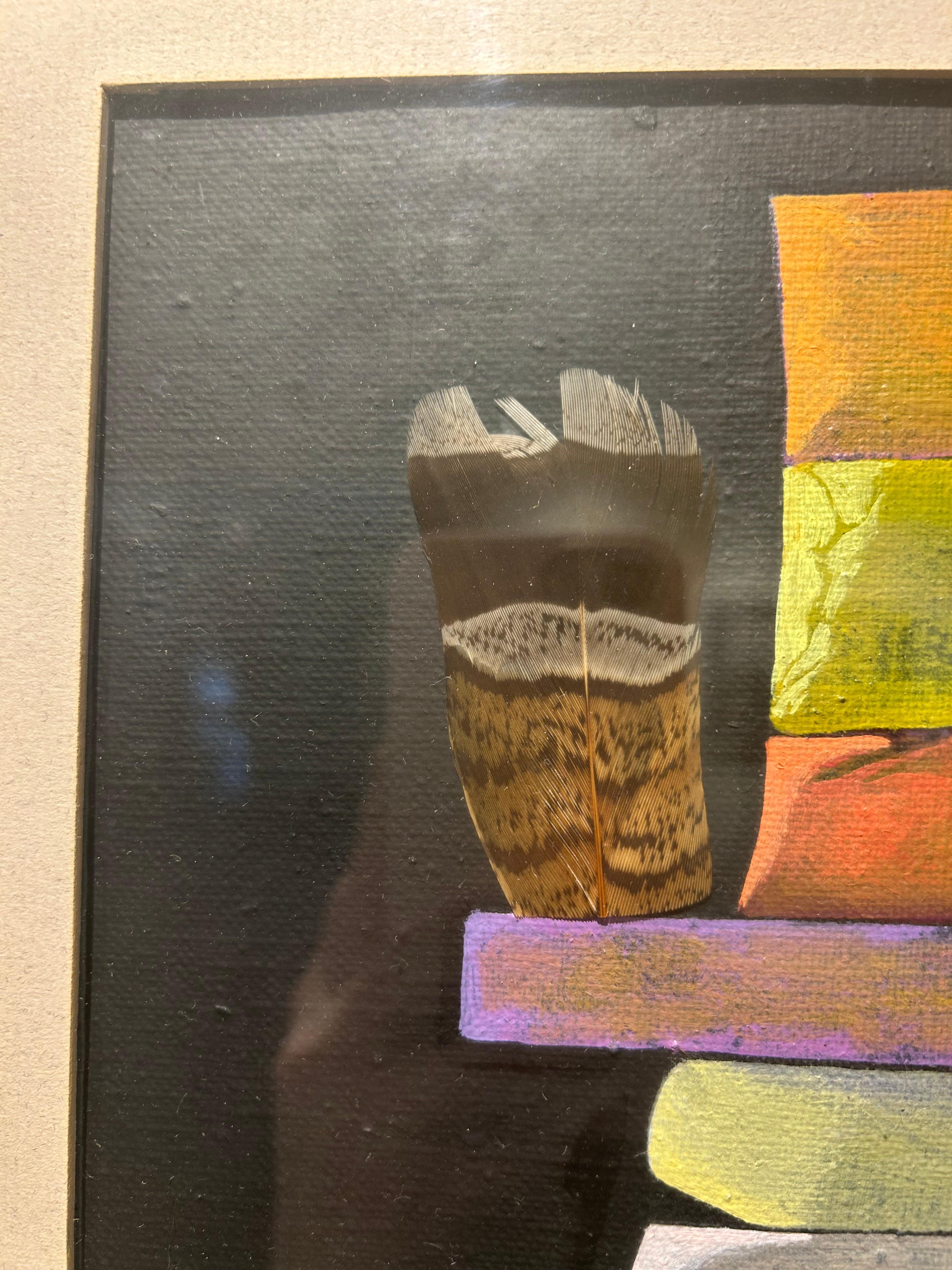 Hombre con pluma en la gorra 20thc Figural Abstracto Cleveland Escuela Mujer Artista en venta 6