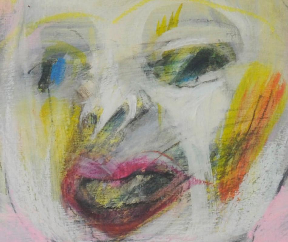 Pink Lady - Expressionist Painting by Mary Spain