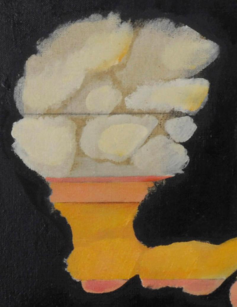 Mujer con ramo (Lady Liberty a la luz de la luna) - Figurative Painting Negro de Mary Spain