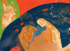"Ultra Secret Passage", Abstract, Blue, Orange, Red, Green, Oil Painting
