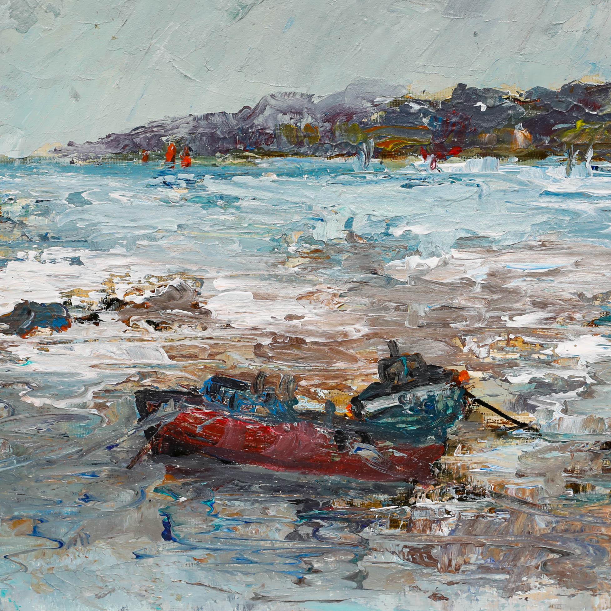 Mary Stella Edwards (1915-2009) - 20. Jahrhundert Öl, Cornish Cove im Angebot 3