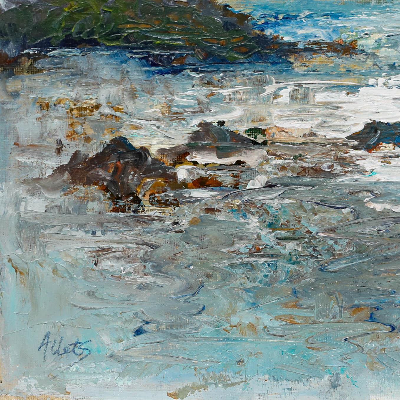 Mary Stella Edwards (1915-2009) - 20. Jahrhundert Öl, Cornish Cove im Angebot 4