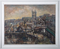 Mary Stella Edwards (1915-2009) - Huile du milieu du 20e siècle, soirée en attente
