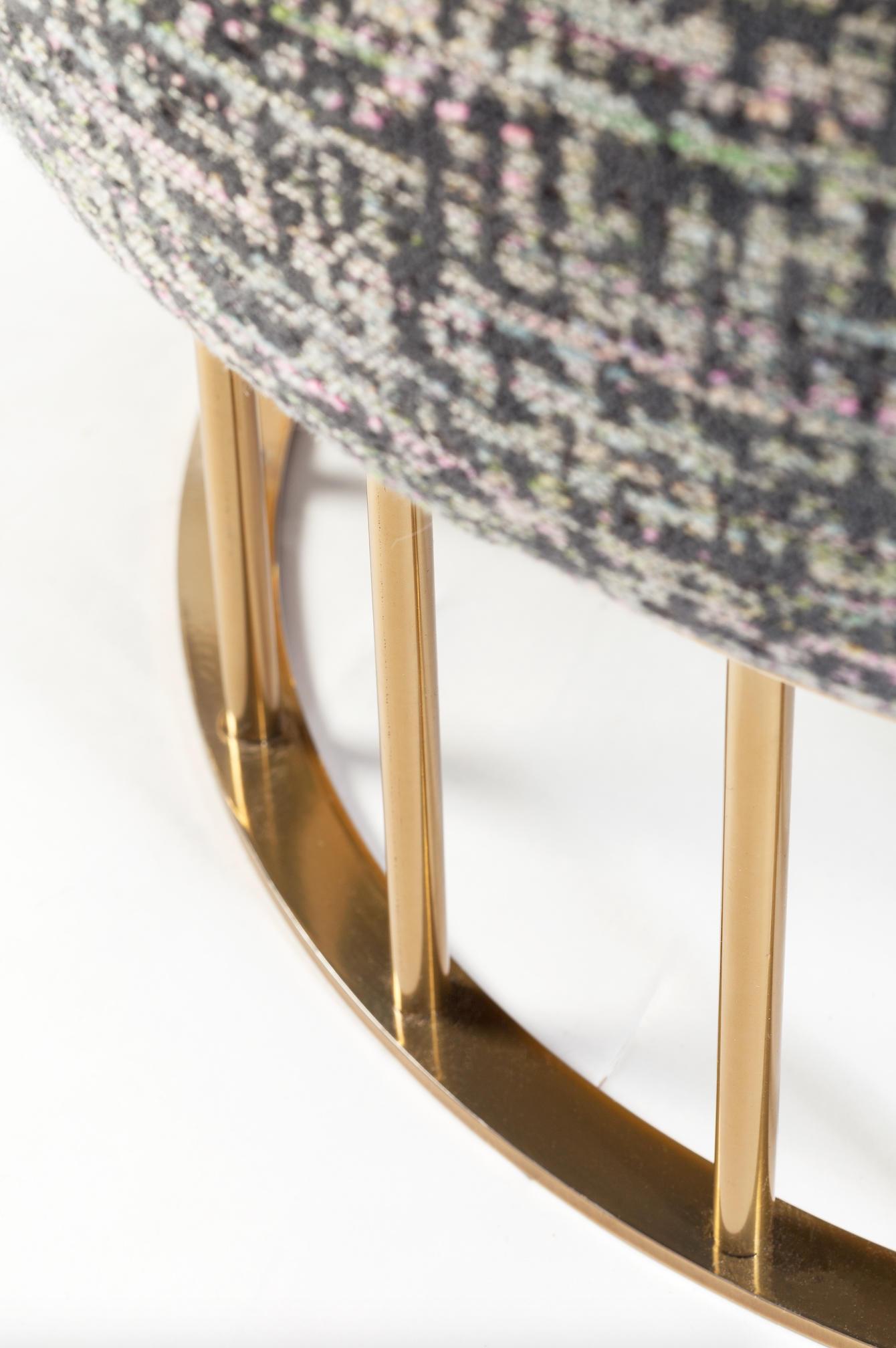 Playing with dichotomies between rough materials and soft textures, cold and hot materials, round and straight shapes is what Mary stool is all about. A great accent piece that can be customized with many different ways. Made to Order. 

For sales