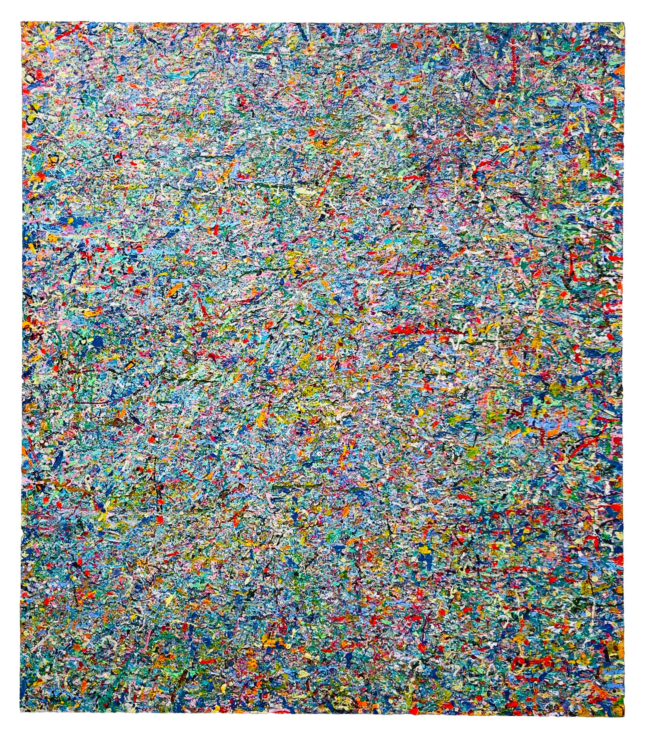 « Crise d'identité », peinture abstraite aux couleurs vives, œuvre d'art originale