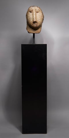 Mosaic Female Head Atop Large Pedestal, 20th Century California Artist