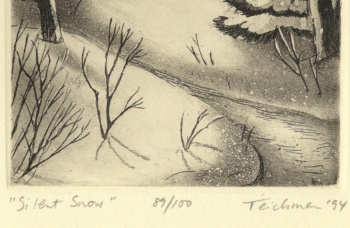 Silent Snow (Poetische Bilder und Weihnachts Erinnerungen in Neuengland) (Amerikanische Moderne), Print, von Mary Teichman